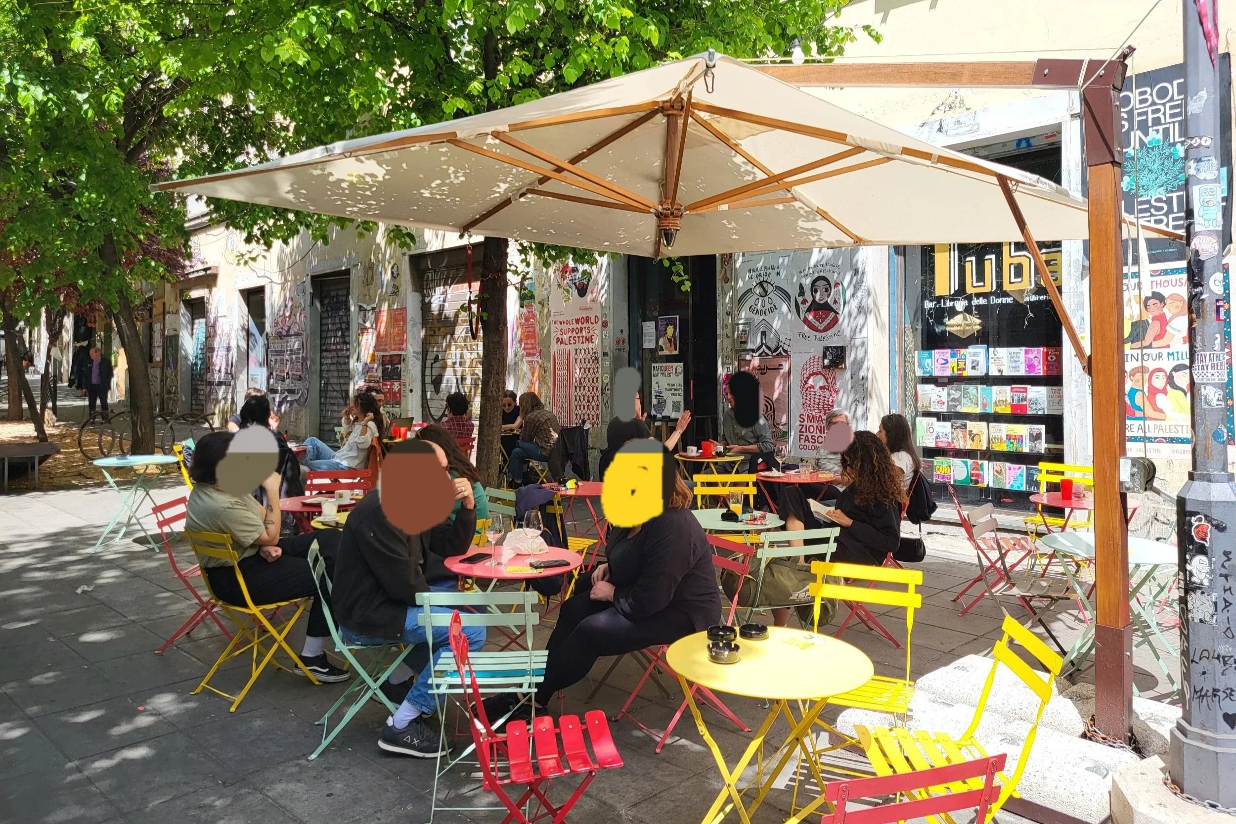 Terrace of Libreria Tuba in Pigneto Rome