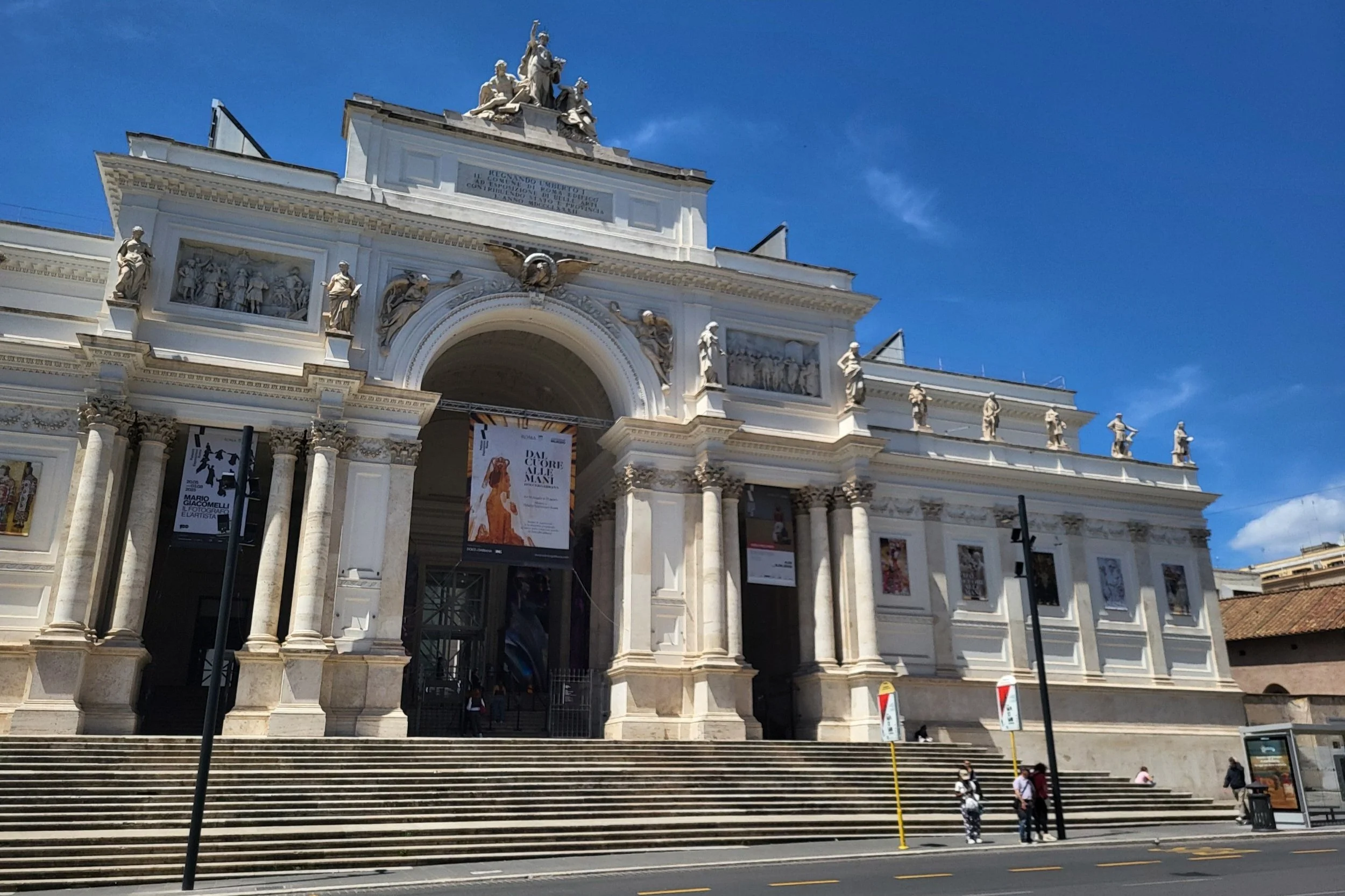 Elegant exterior of Palazzo delle Esposizioni, a cultural landmark near Monti offering art exhibitions and film screenings.