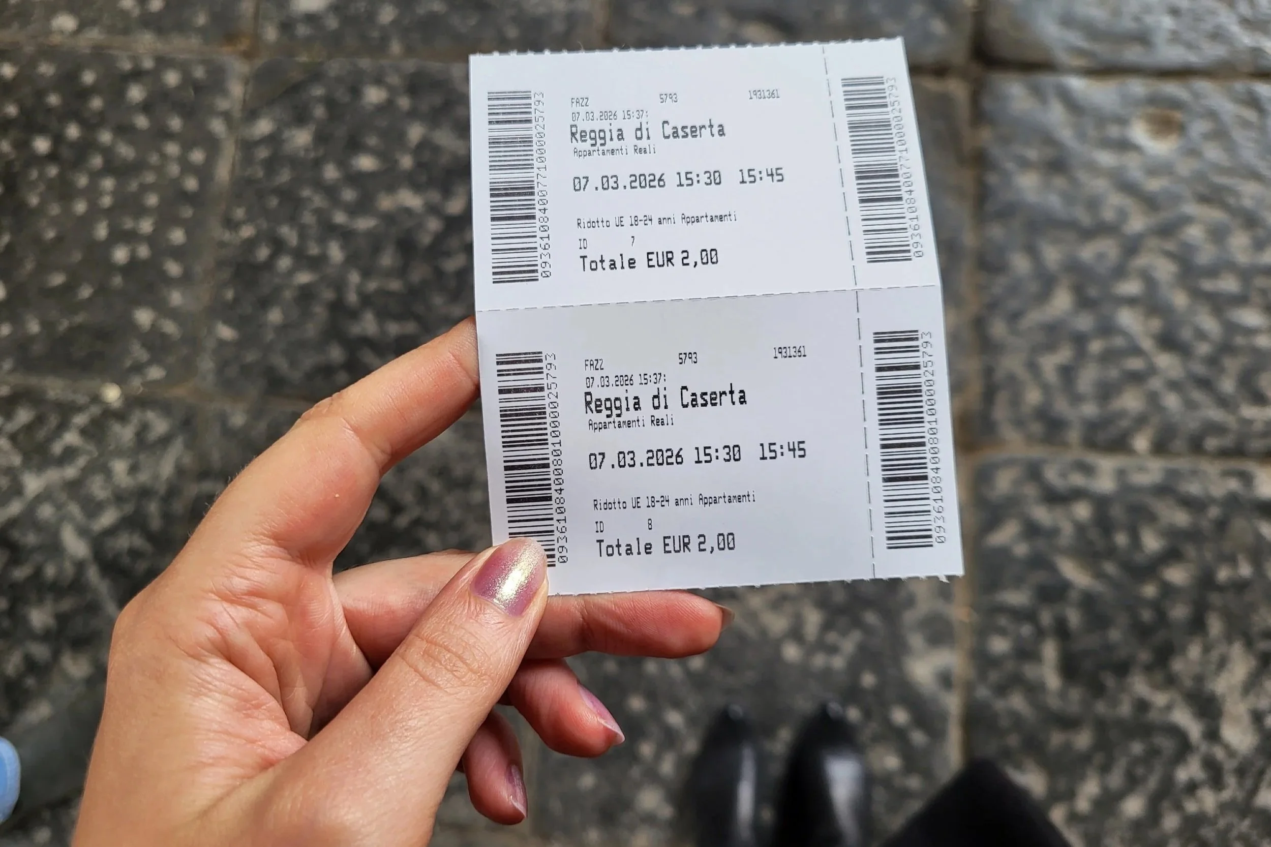 Two tickets to the Reggia di Caserta