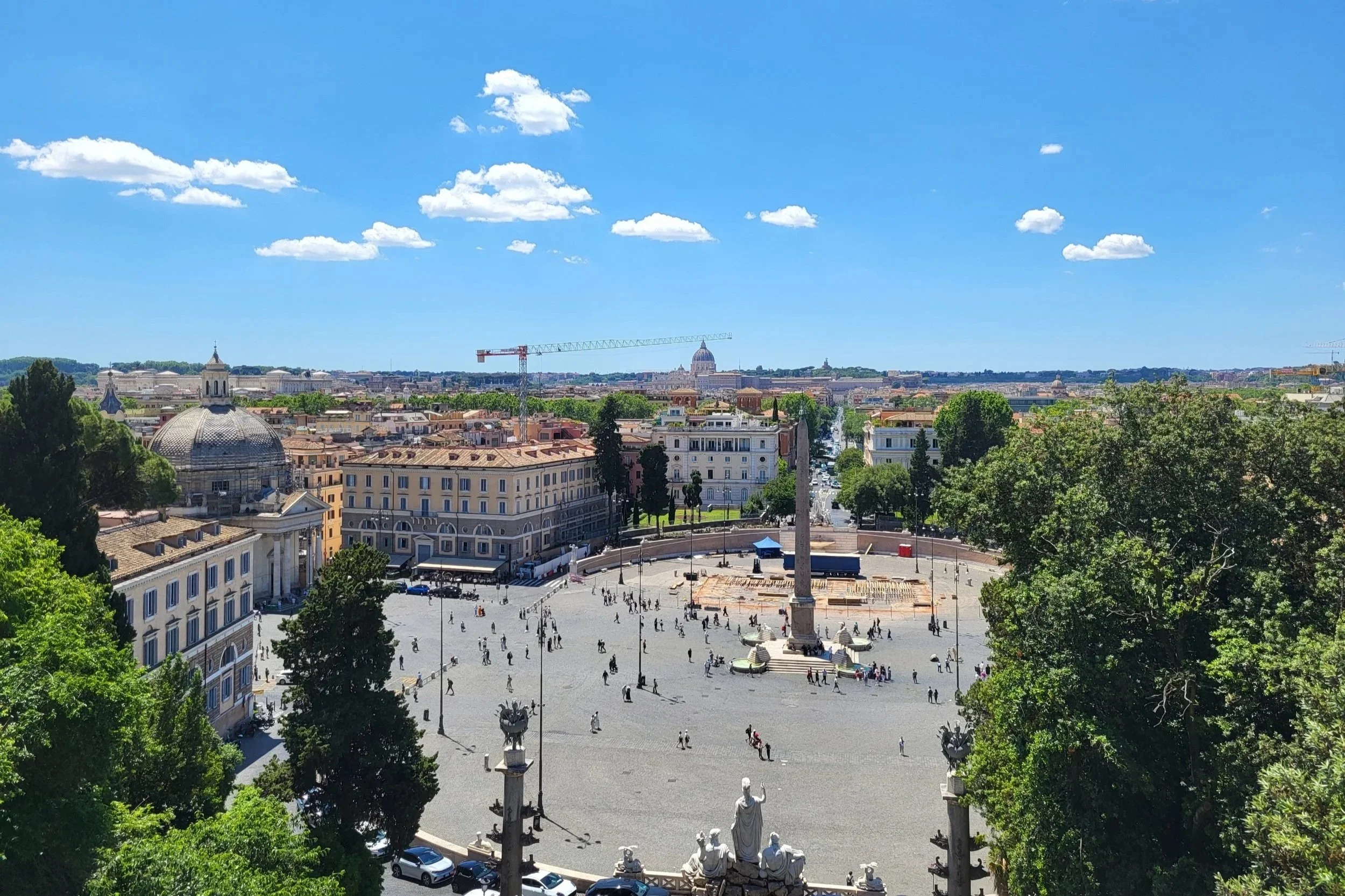 View of Piazza del Popola from above.