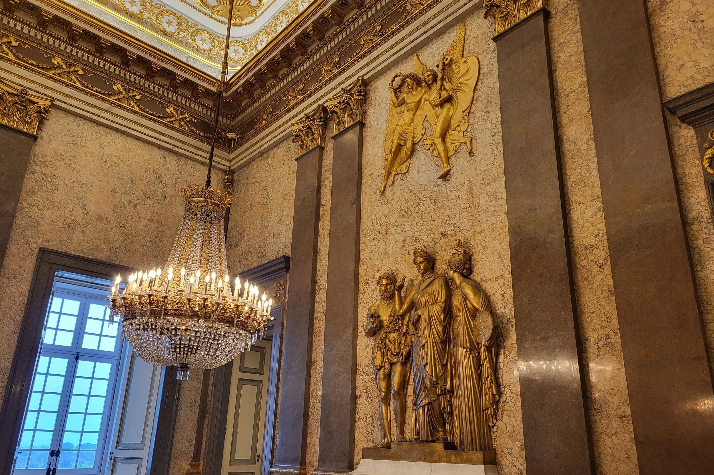 Gold decorations in the apartments of Reggia di Caserta