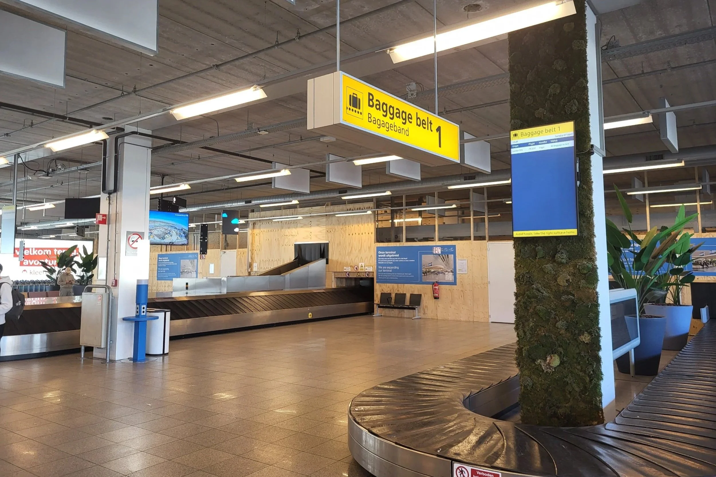 Baggage belt and claim at Eindhoven Airport