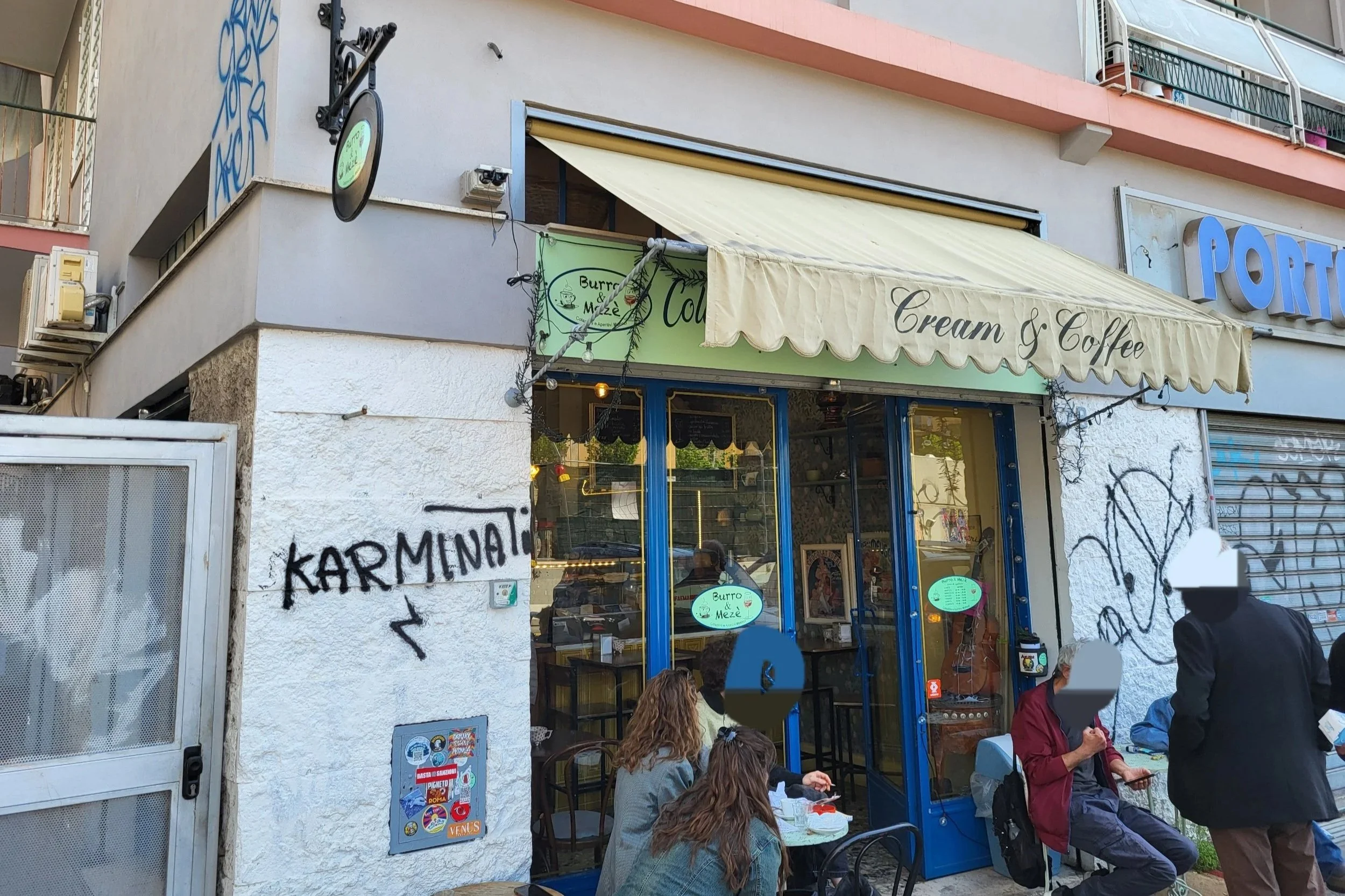 Outside Burro e Mezè in Pigneto Roma