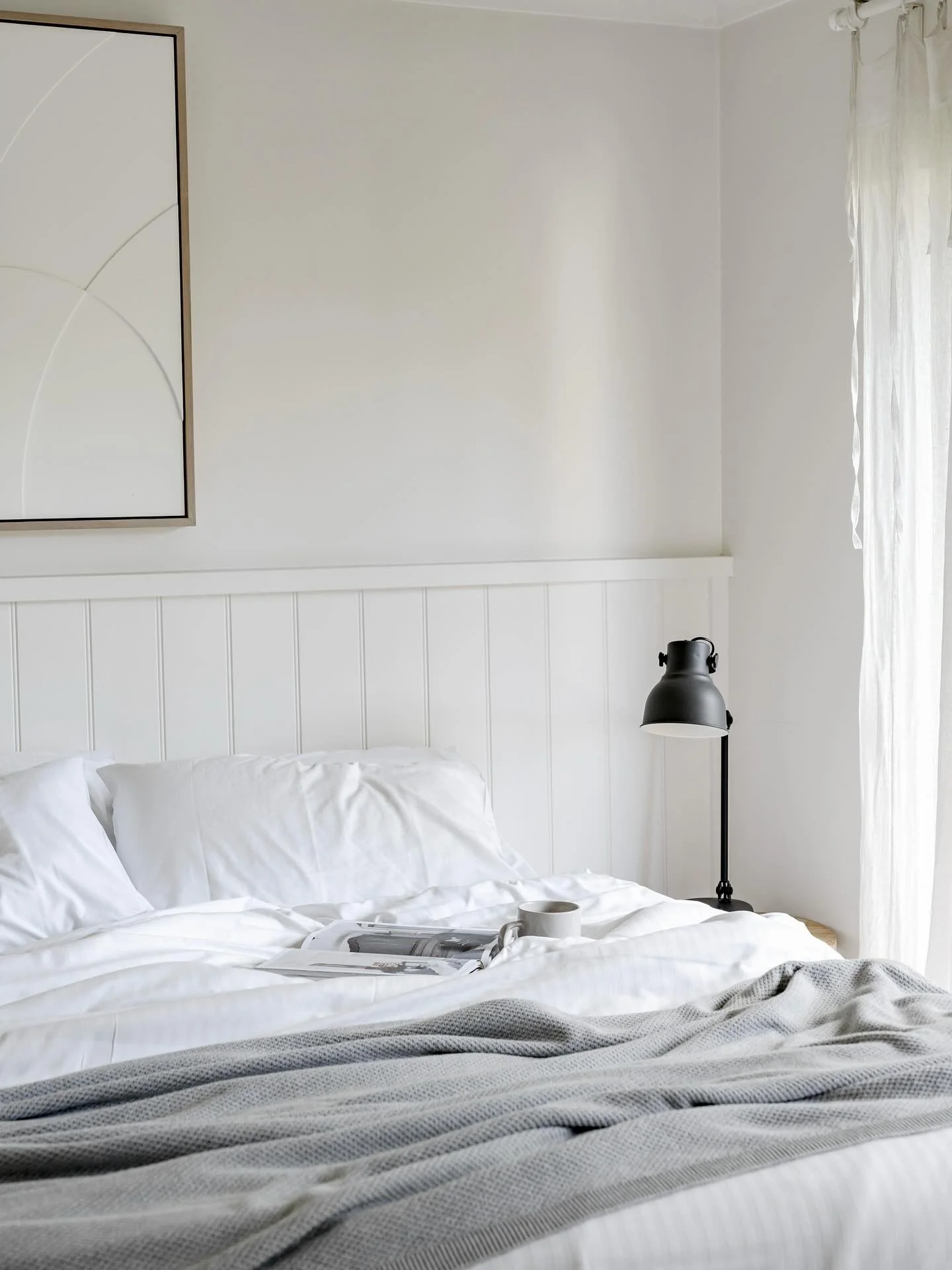 LE VITI BEACH ~ 
Slow Sunday mornings, 
crisp sheets still messy from sleep, coffee and book in hand, and sunlight pouring in &mdash; no need to rush, nowhere to be, just here. 
.
.
For all bookings and enquires please contact the team at @byron_beac