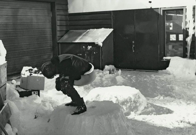It&rsquo;s getting chilly&hellip;❄️💦

📷: 1 &amp; 2: Helen Chadwick, Piss Flowers, 1991-2. Helen Chadwick and David Notarius take turns urinating into a mound of snow topped with a metal, flower- shaped template &copy; The Estate of Helen Chadwick. 