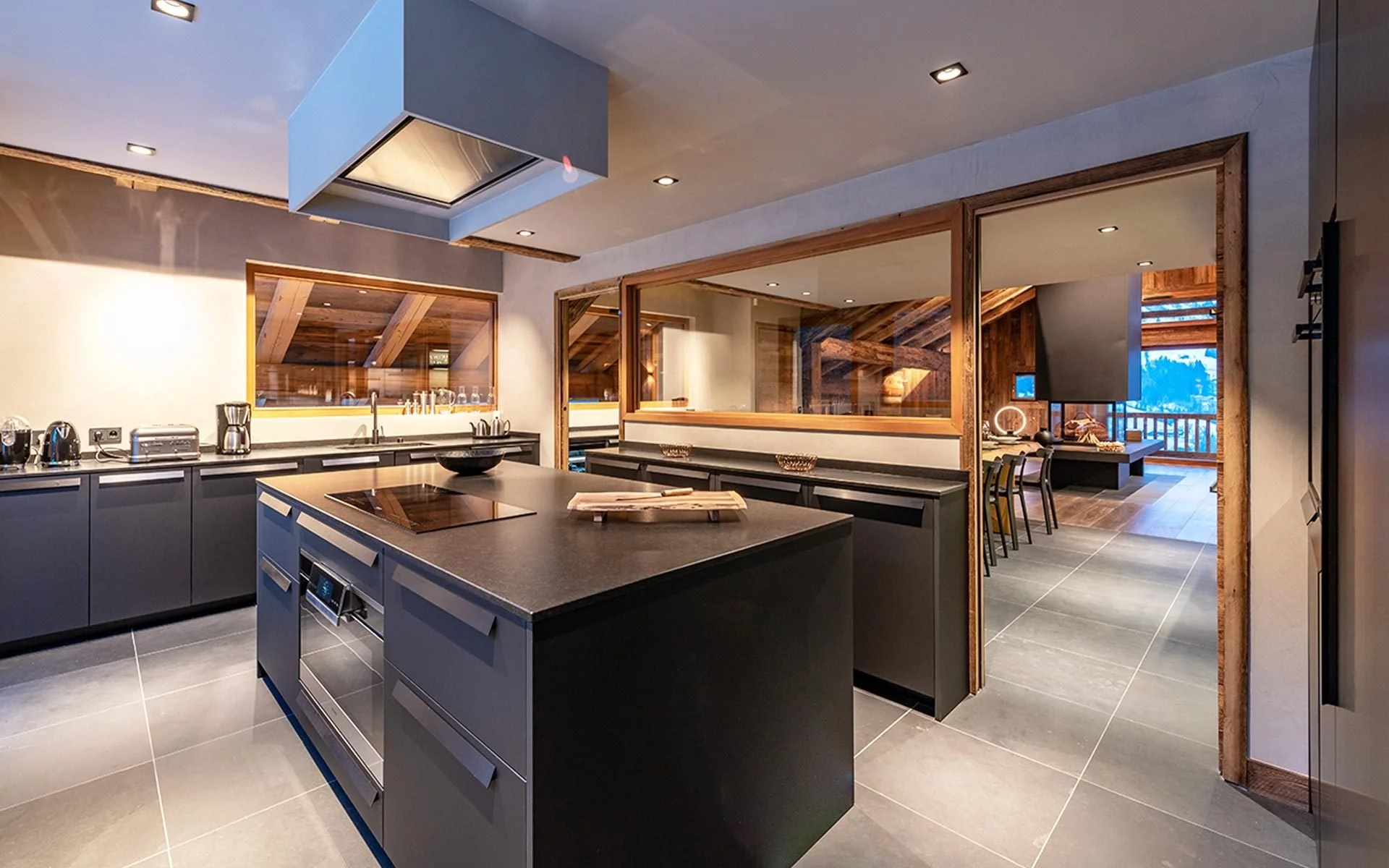 La Clusaz corporate retreat luxury chalet kitchen