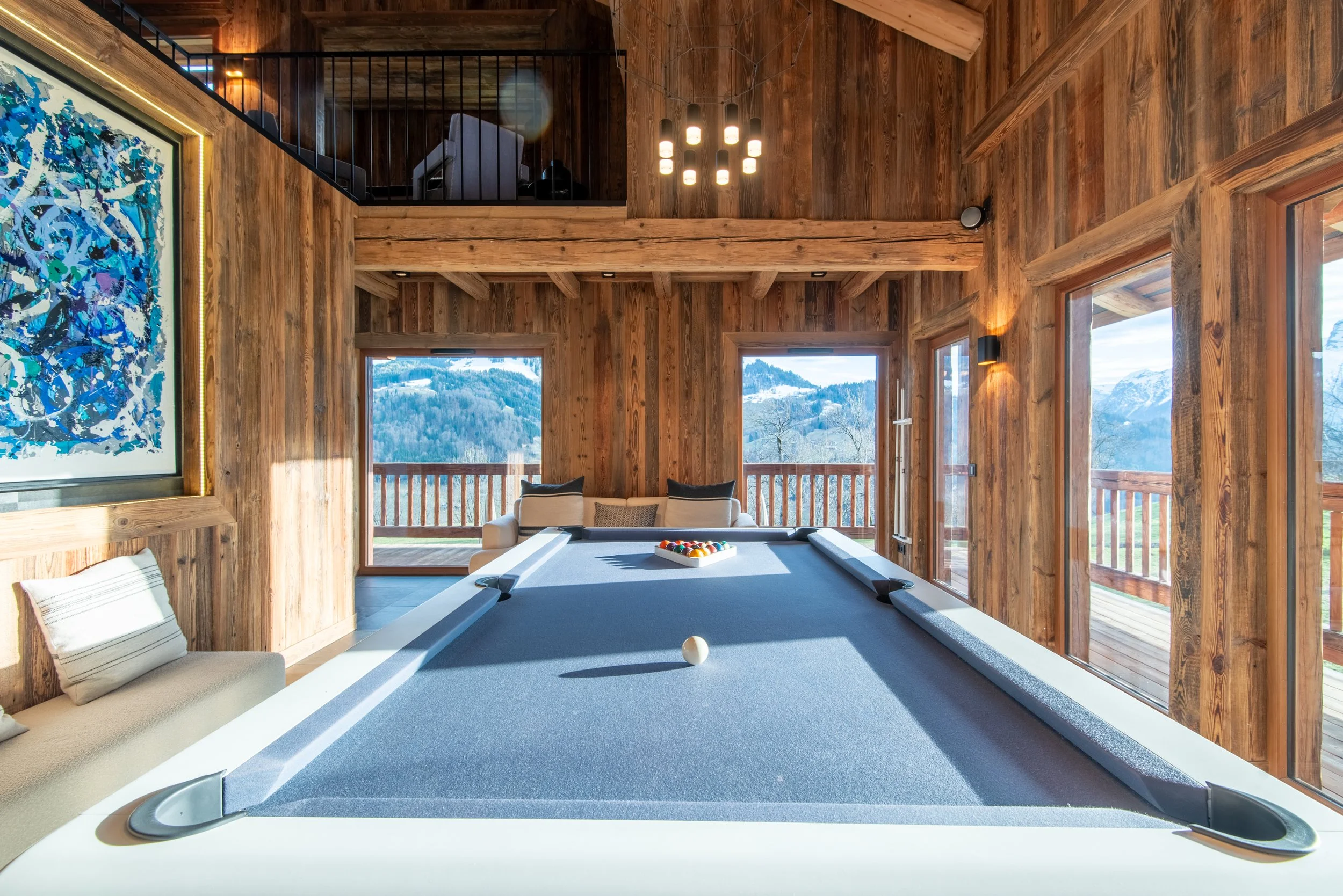 La Clusaz corporate retreat luxury chalet billiard