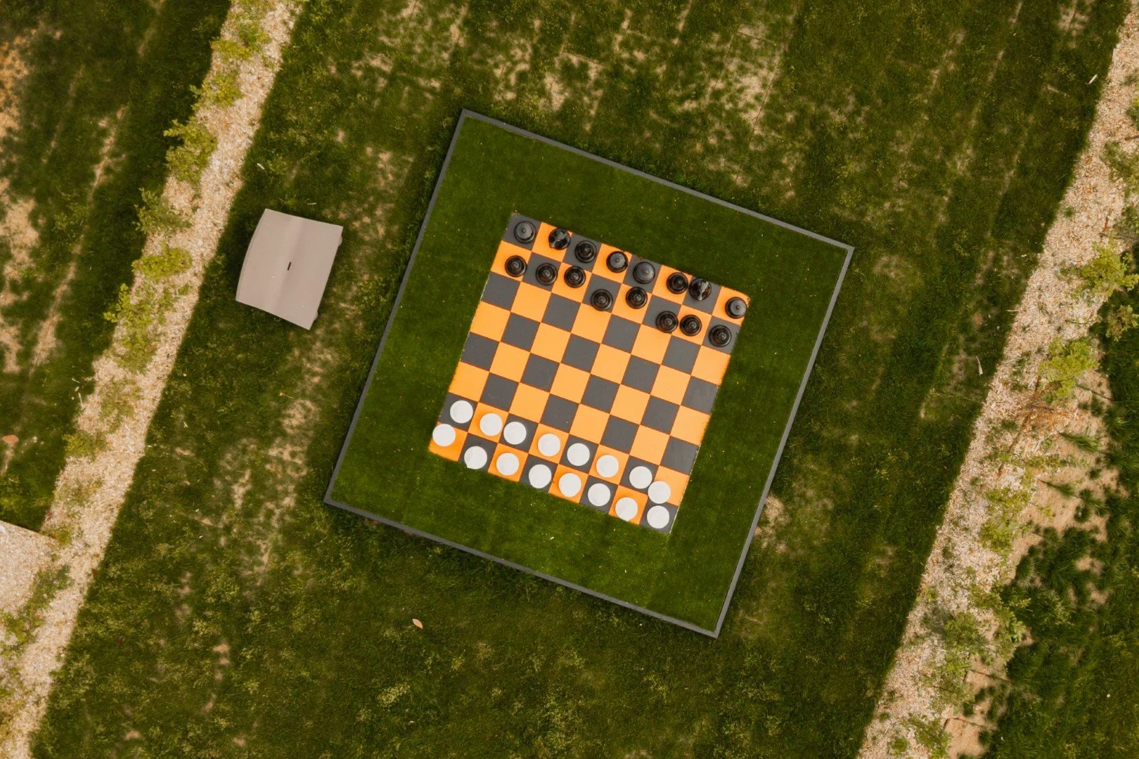corporate retreat near Paris giant chessboard