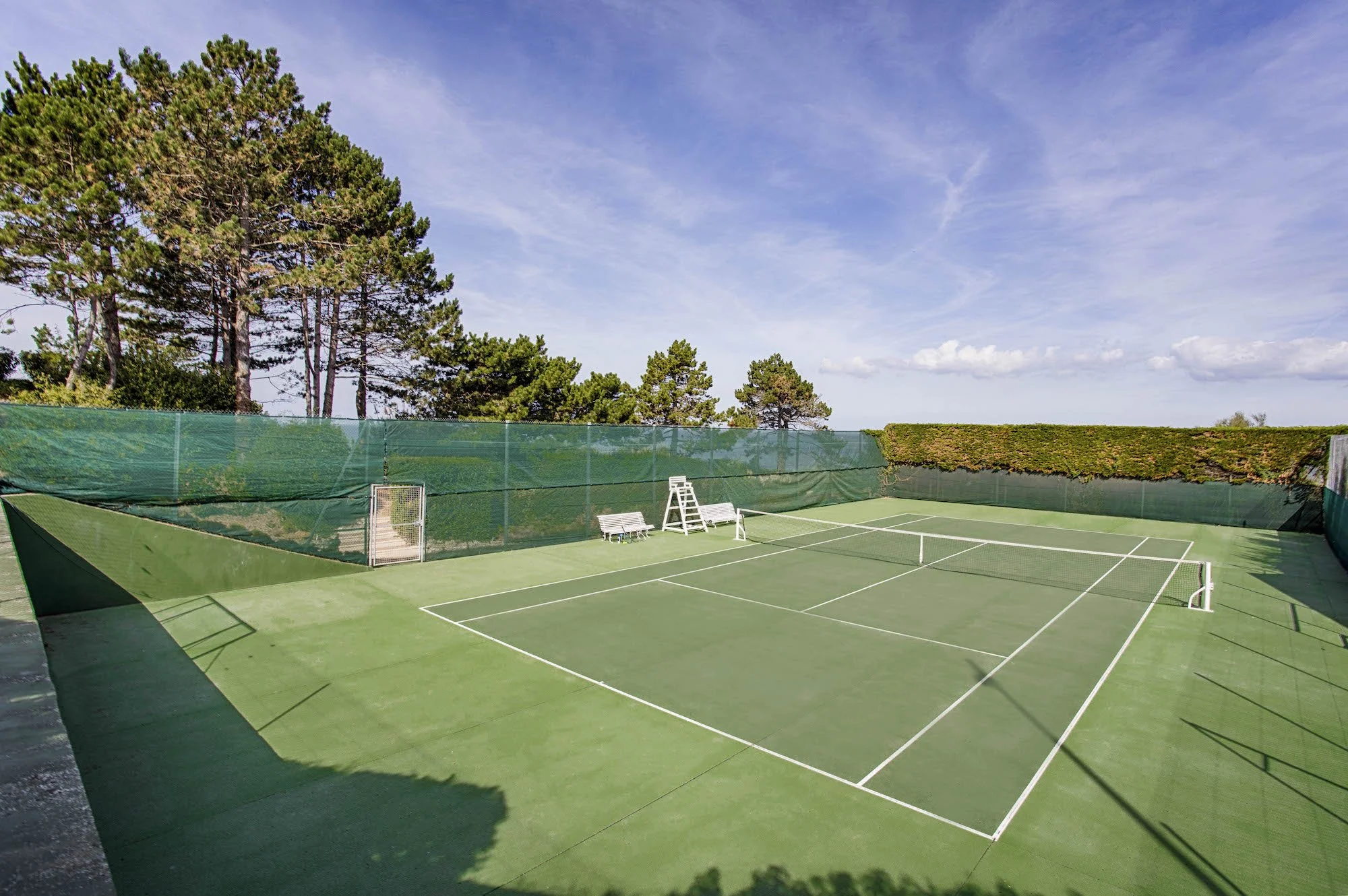 mansion in France tennis court