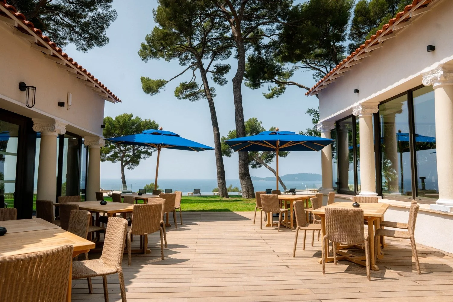Mediterranean corporate retreat terrace