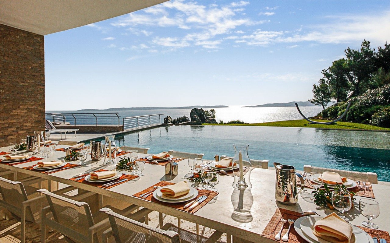 mediterranean corporate retreat outdoor pool