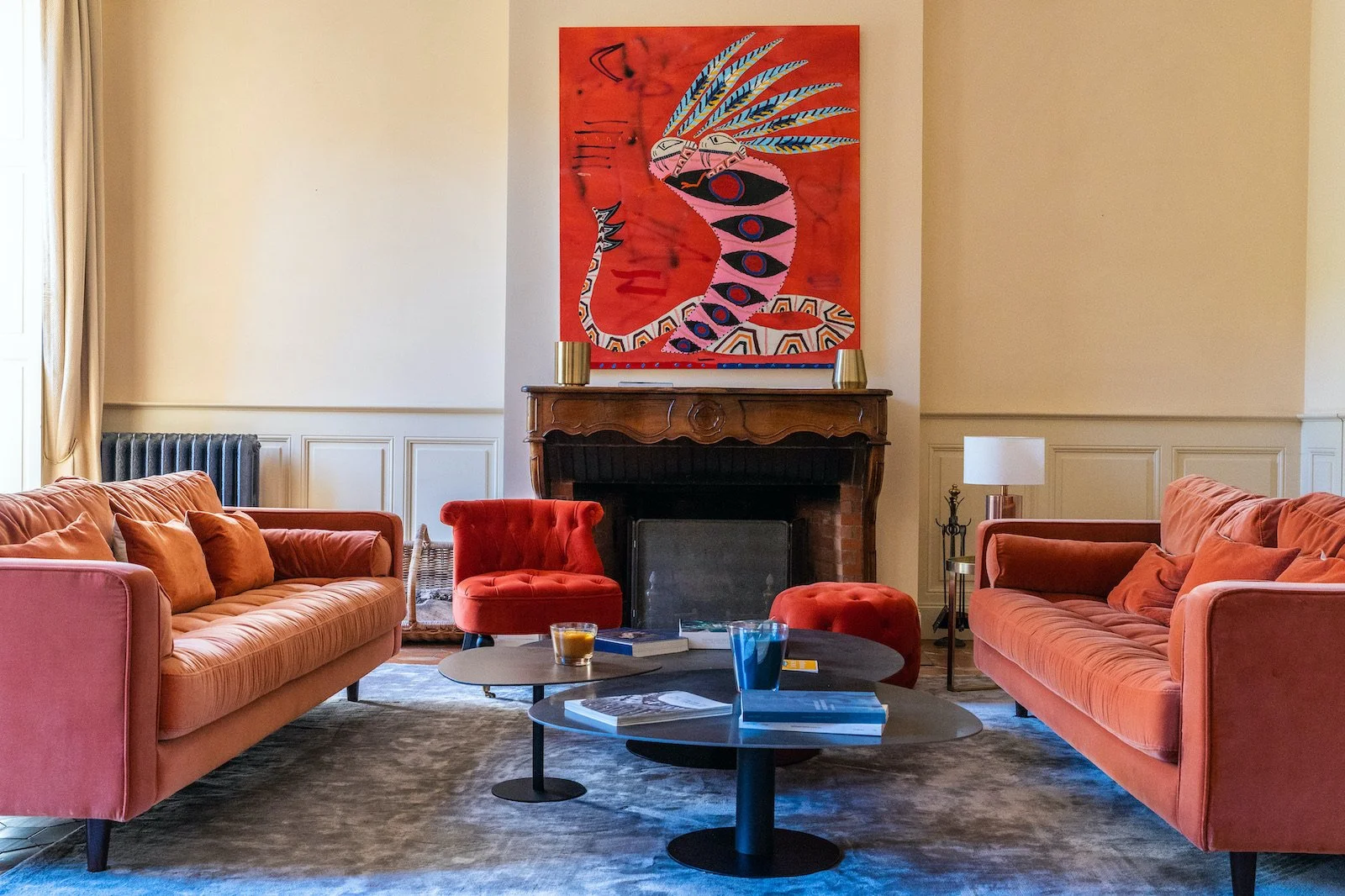 Mediterranean corporate retreat lounge area