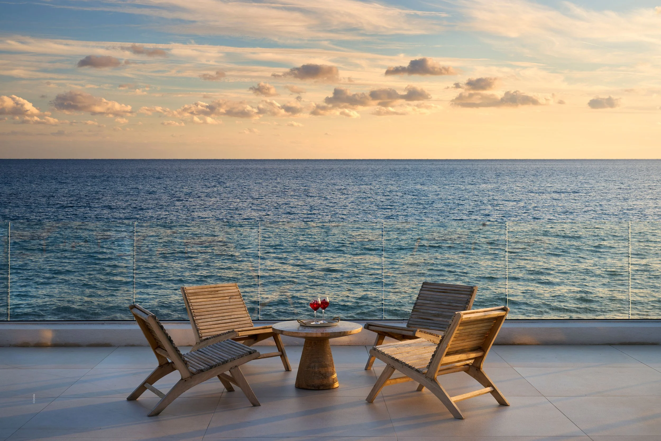 Mediterranean corporate retreat terrace with sea view