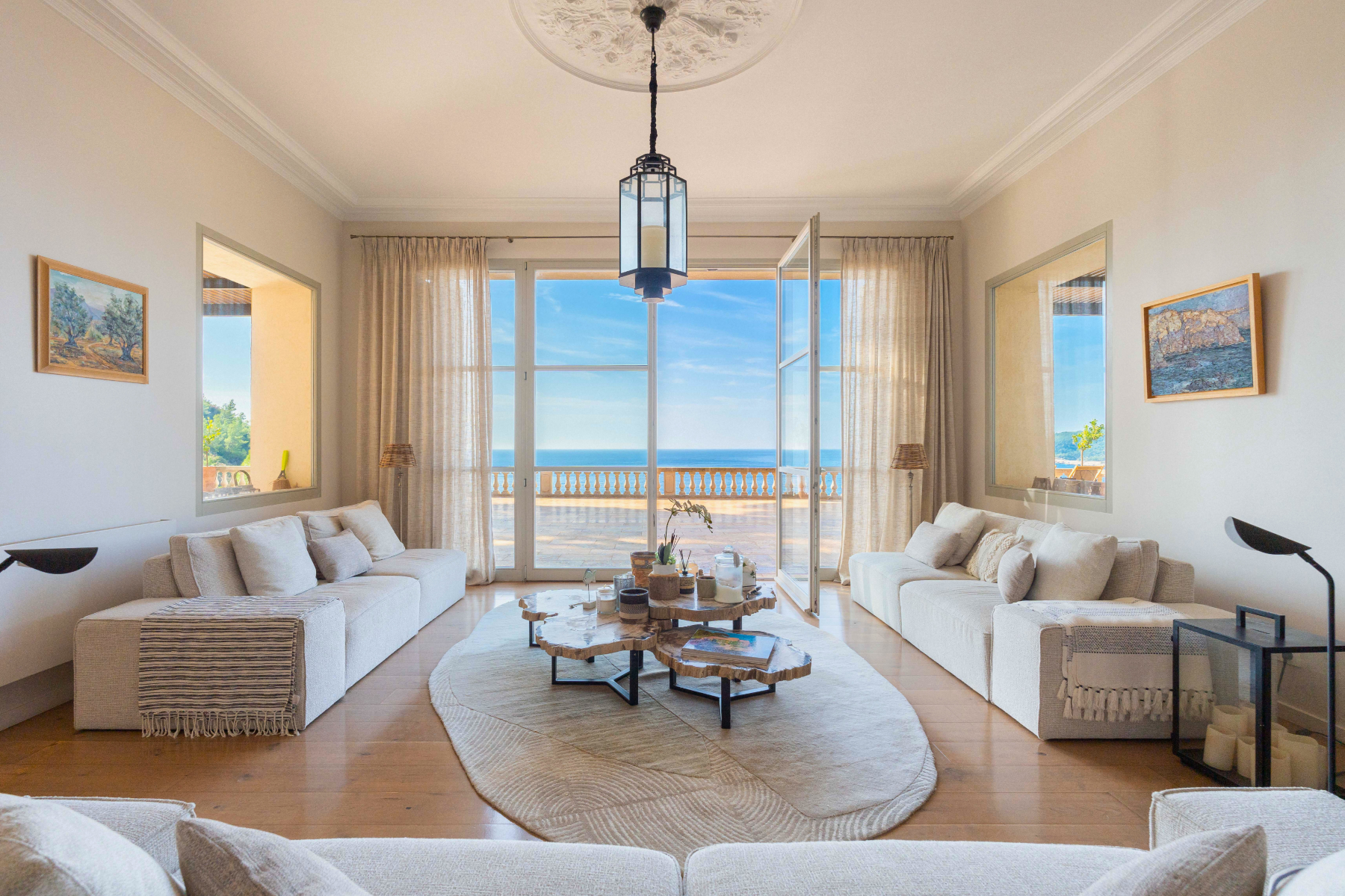 Mediterranean corporate retreat lounge area