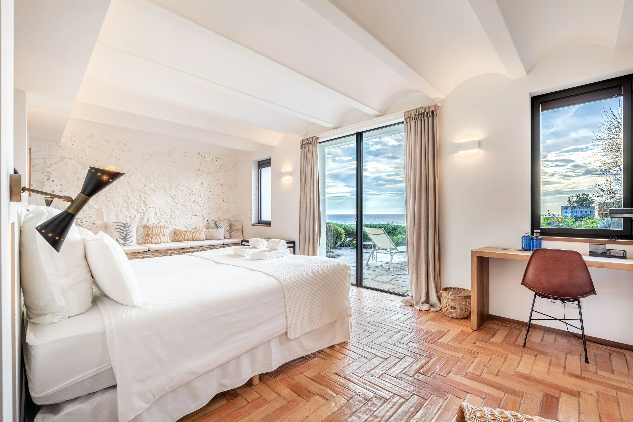 Mediterranean corporate retreat bedroom