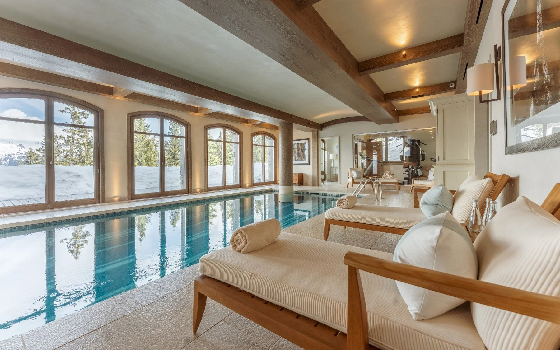 best luxury ski chalet to rent in Courchevel indoor pool