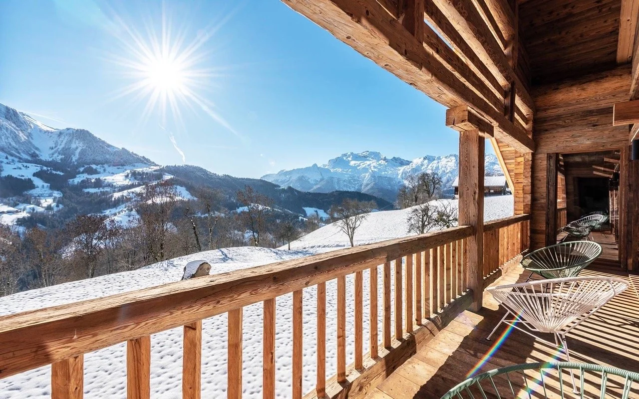 best luxury ski chalet to rent in La Clusaz terrace