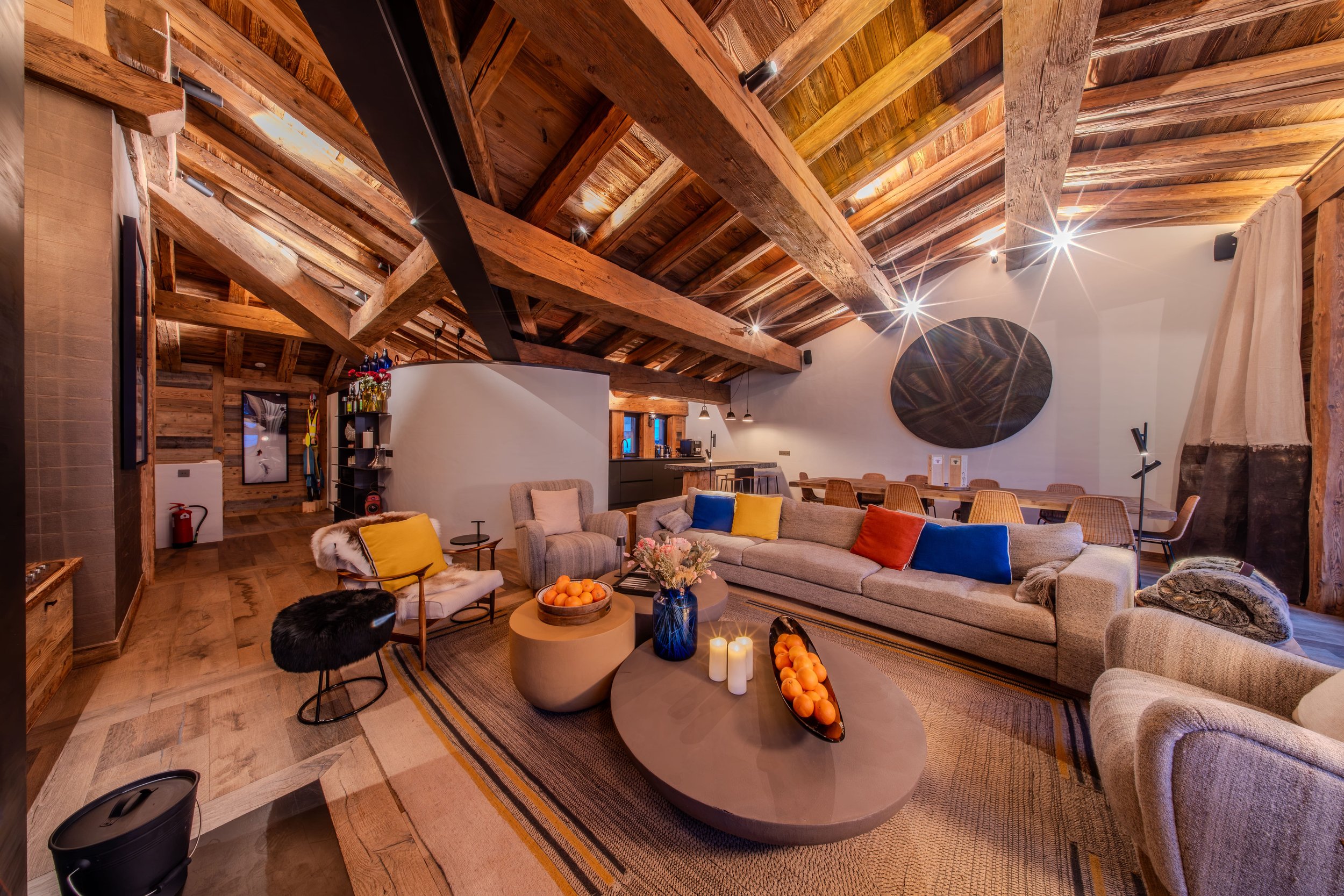 best luxury ski chalet to rent in Val d'Isère lounge area