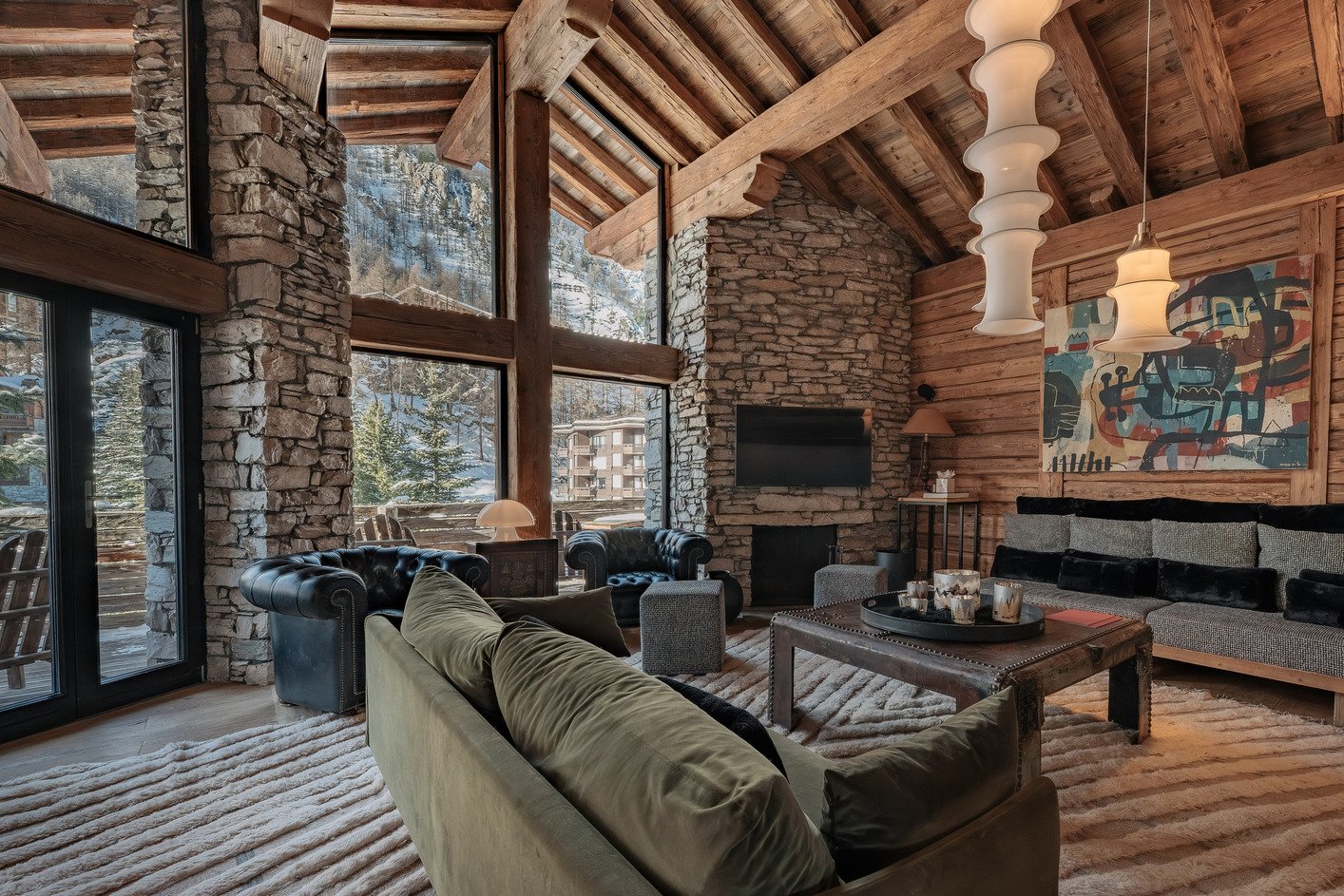 best luxury chalet to rent in Val d'Isère lounge area
