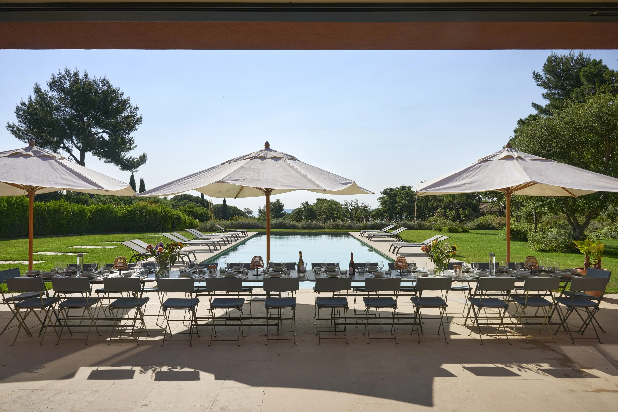 Gala dinner terrace with swimming pool