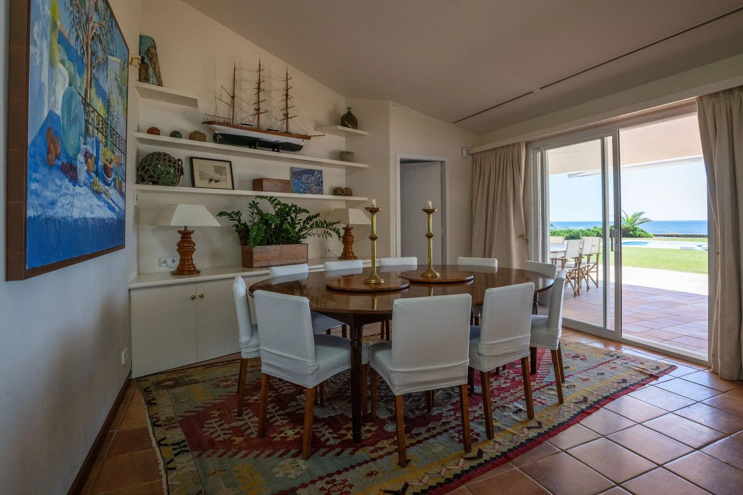 Luxury villa rental cadaques oliveres dining room