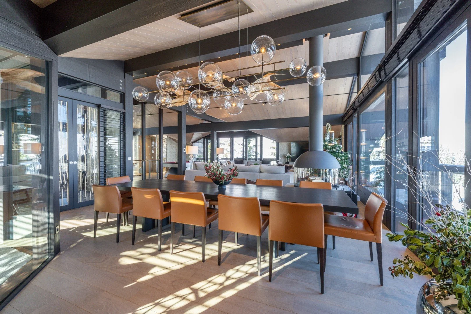 catered ski chalets dining room