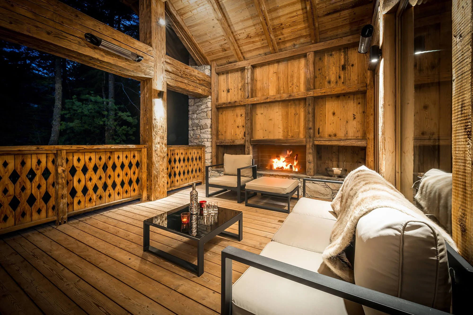 catered ski chalets terrace