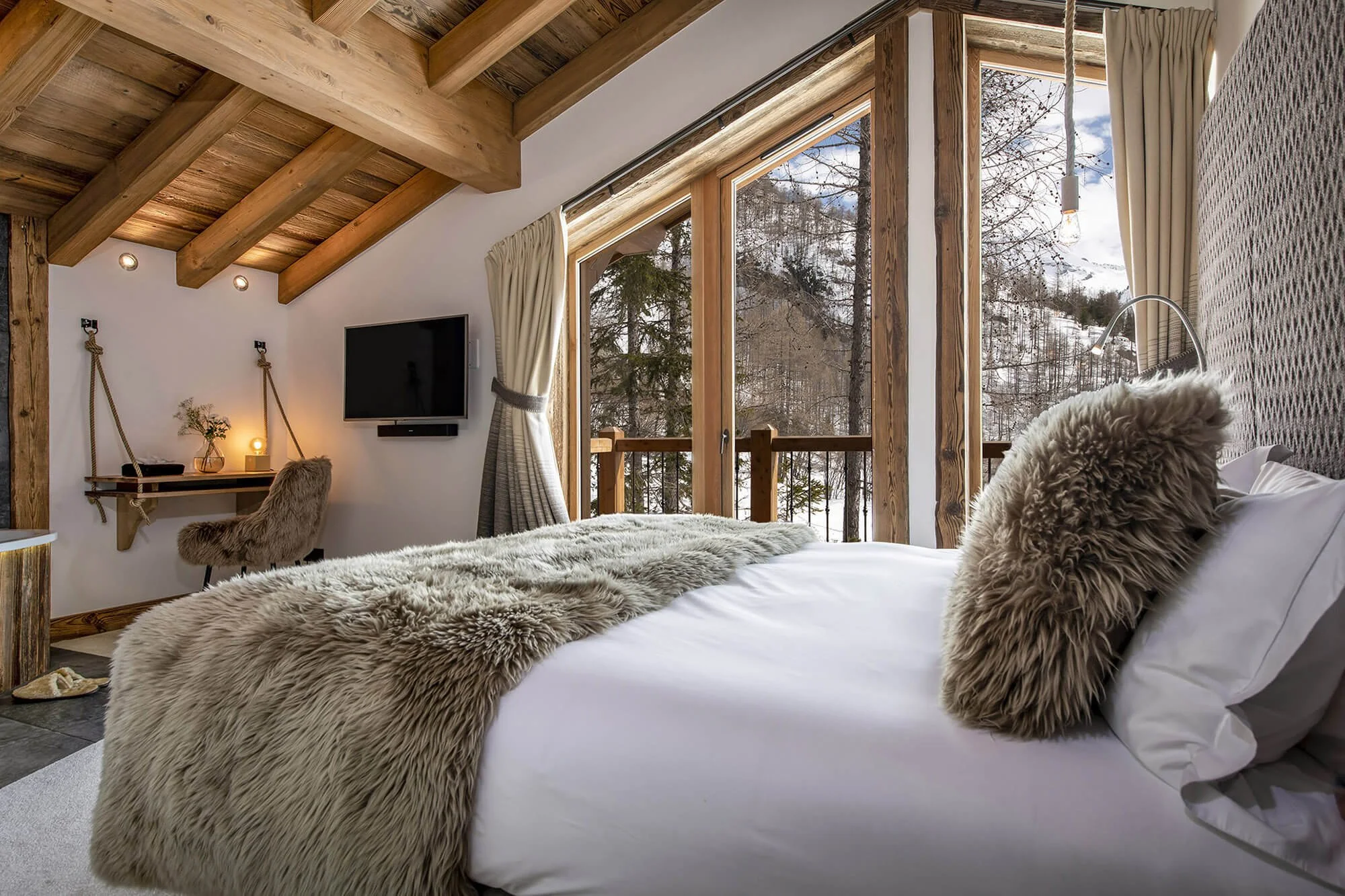 catered ski chalets bedroom