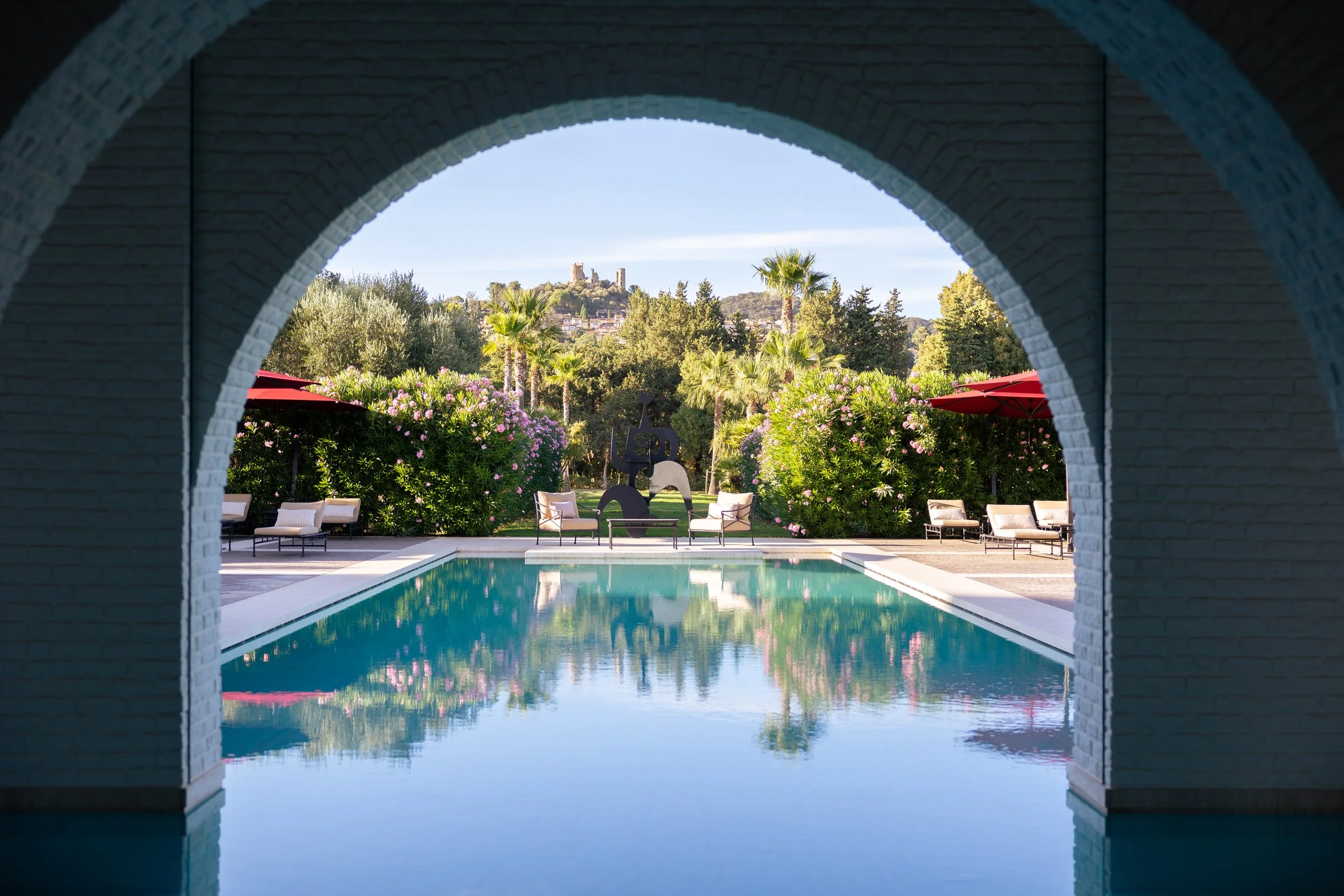 luxury villa with tennis court outdoor pool