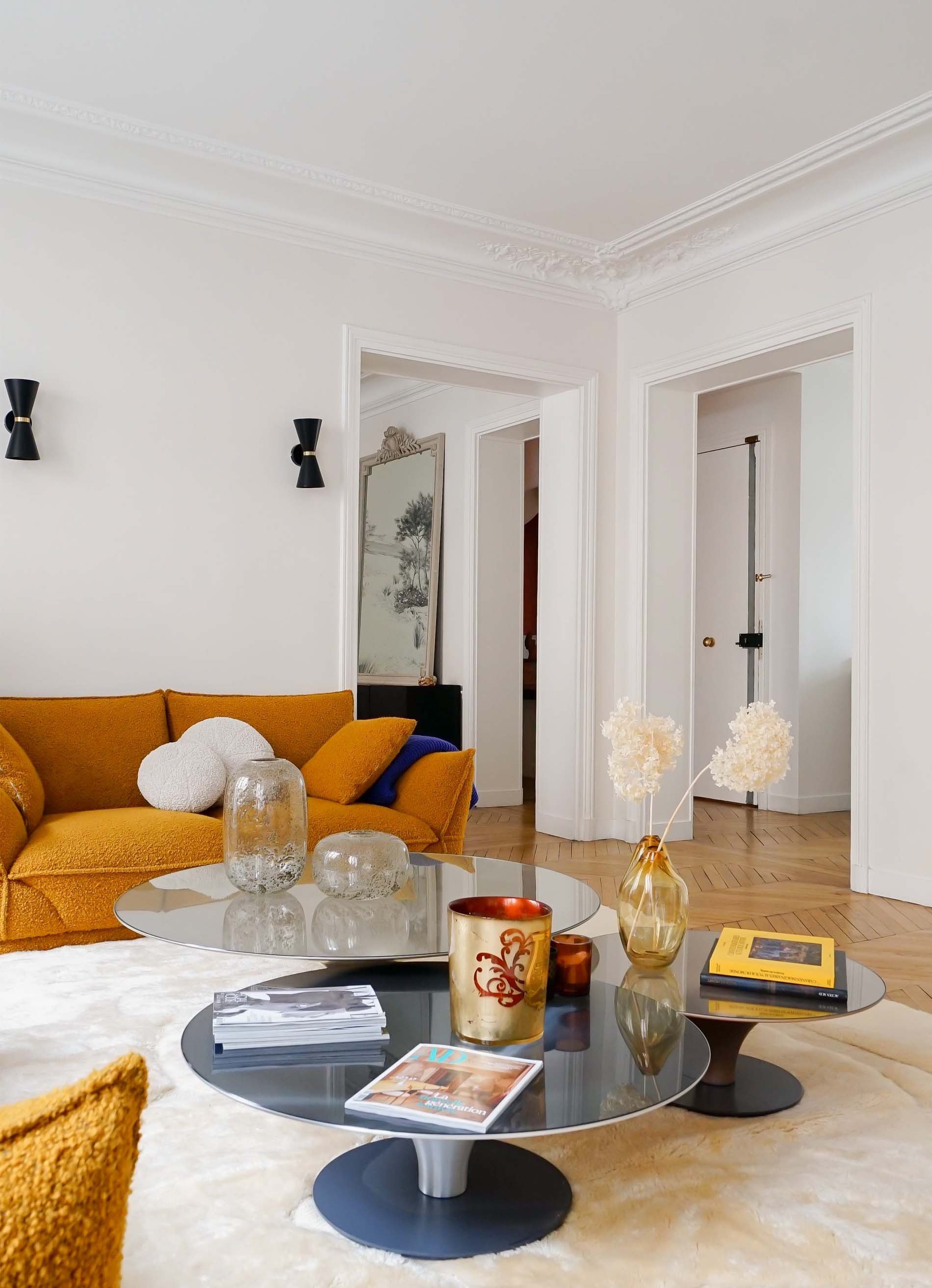 luxury apartment paris mouffetard living room