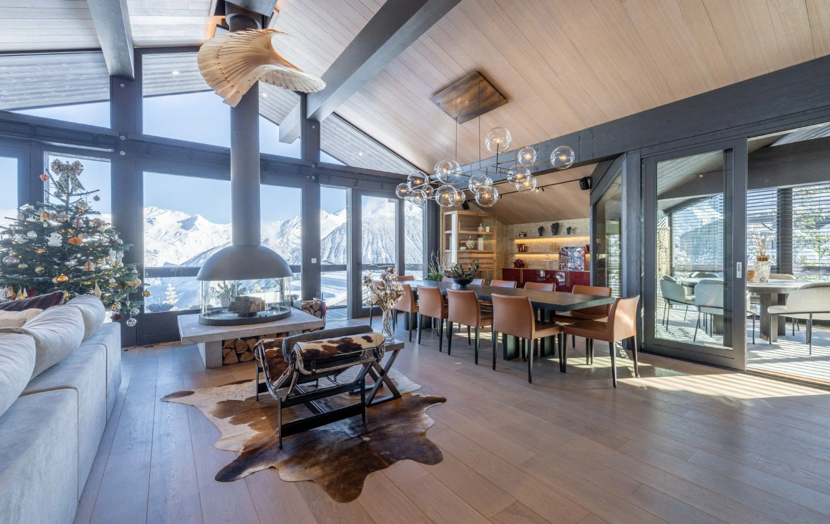 courchevel chalet rental dining room