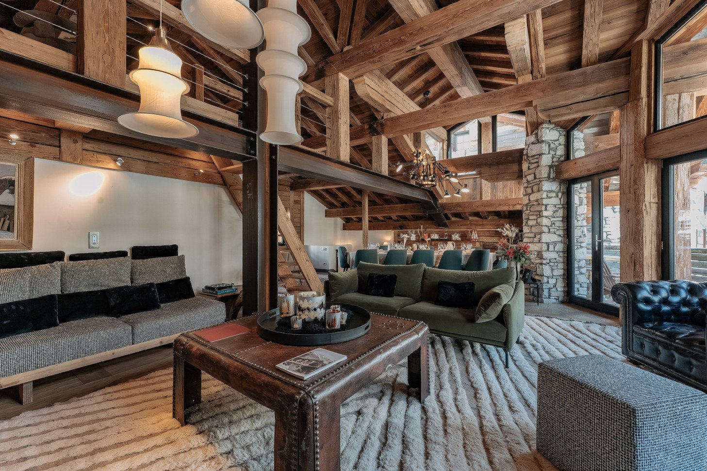 luxury chalet val d'isère bellevarde living room