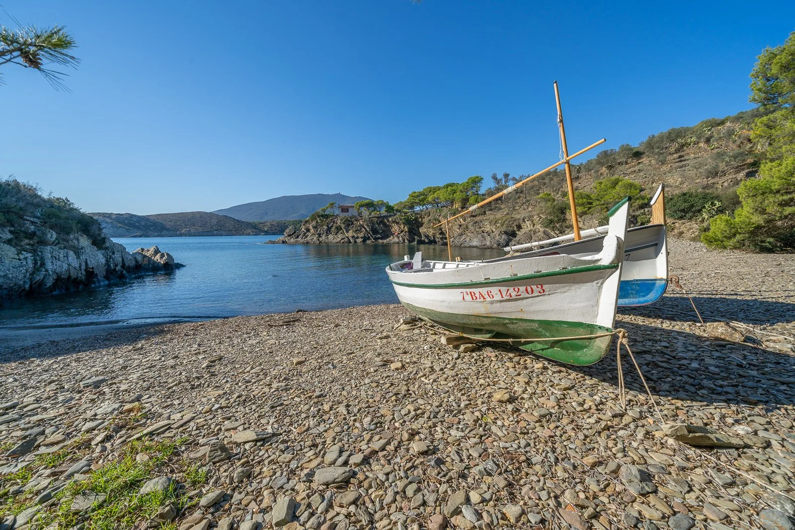 Villas at costa brava boat on the beach