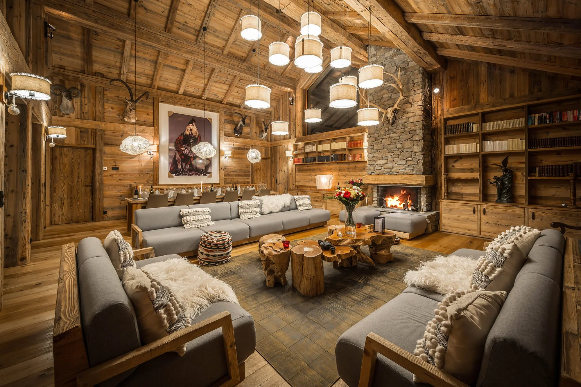 catered ski chalets living room
