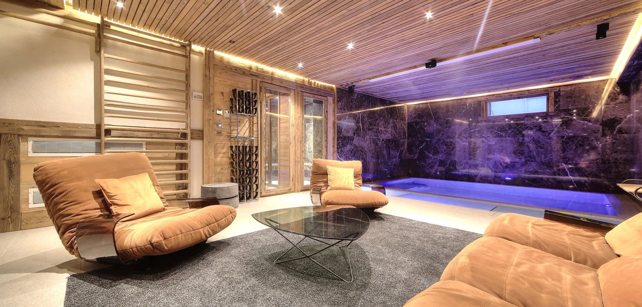 Luxury chalet for rent in Megève Mont Blanc indoor pool
