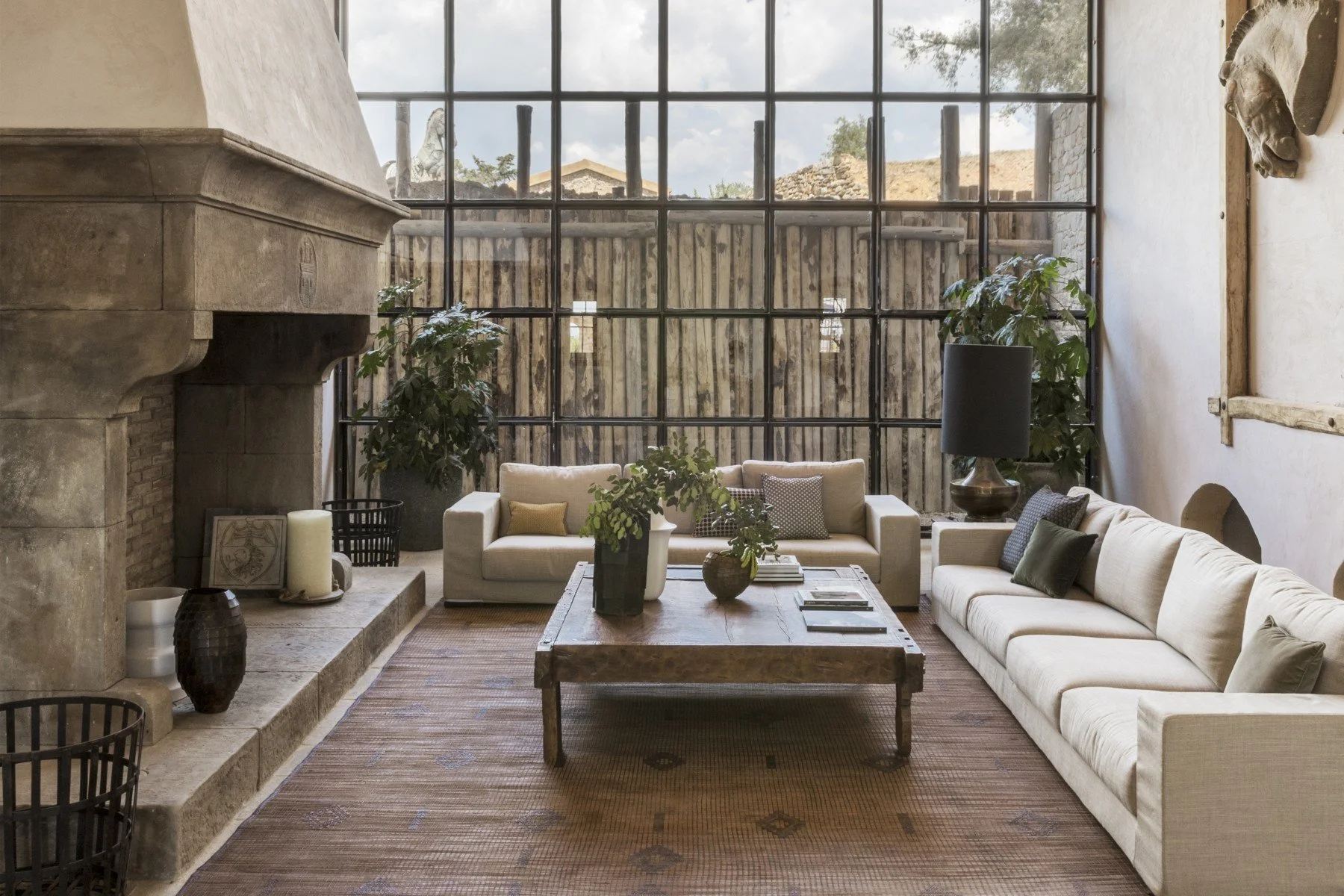 luxury villa with tennis court lounge area