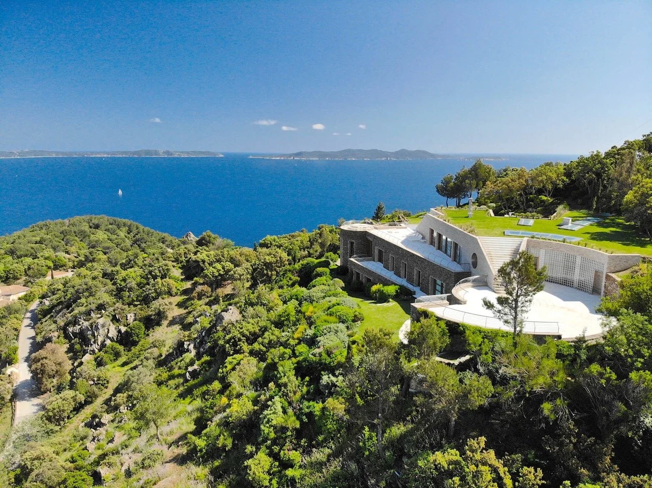 luxury villa with tennis court cap bénat 