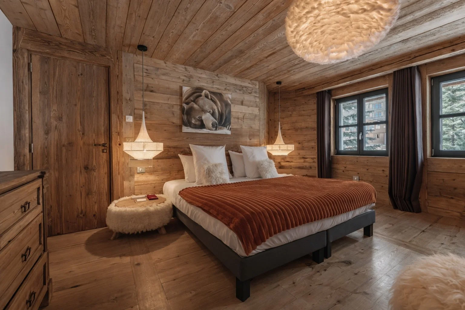 catered ski chalets bedroom
