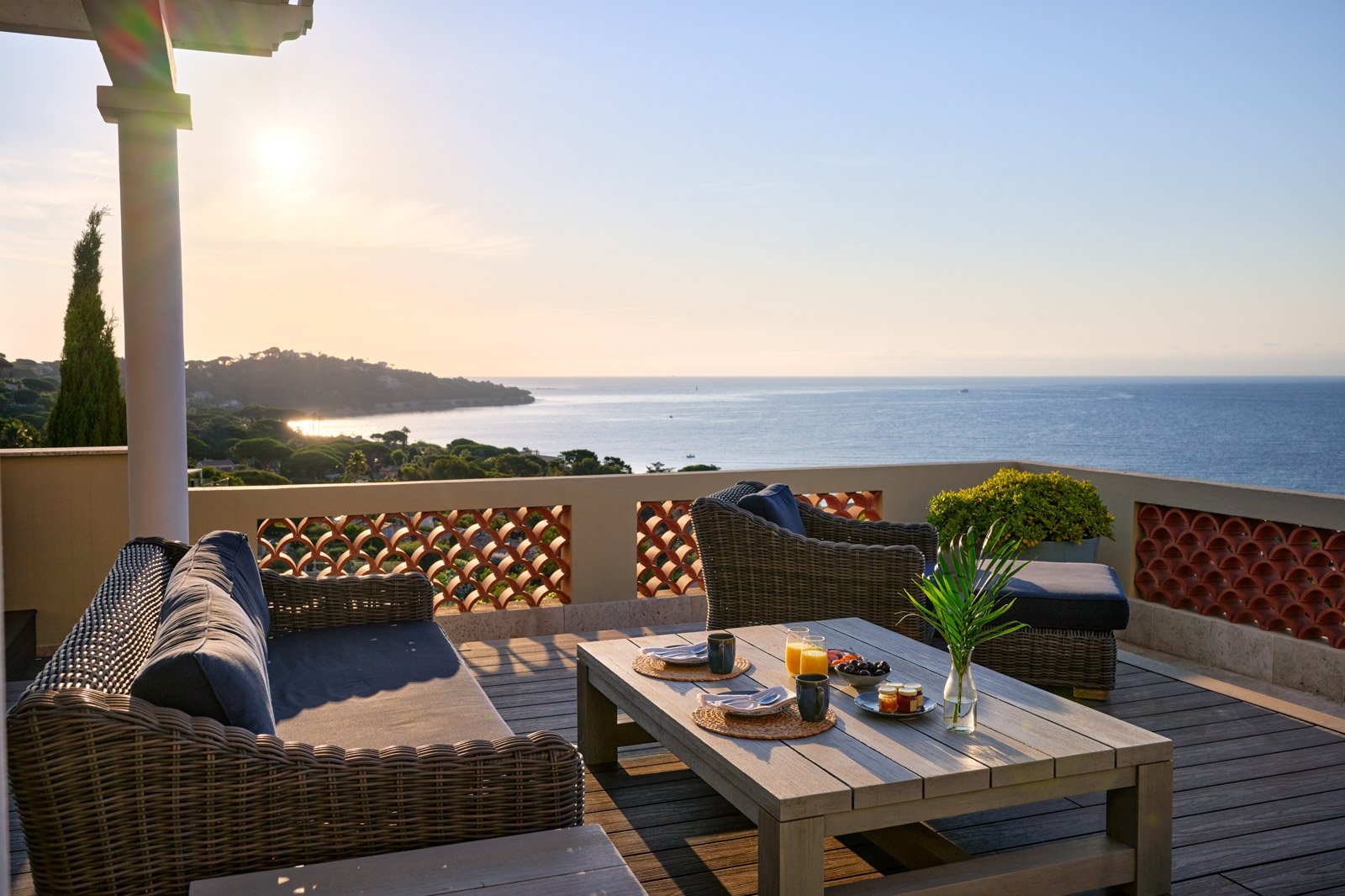 luxury villa in South of France in Sainte-Maxime terraces
