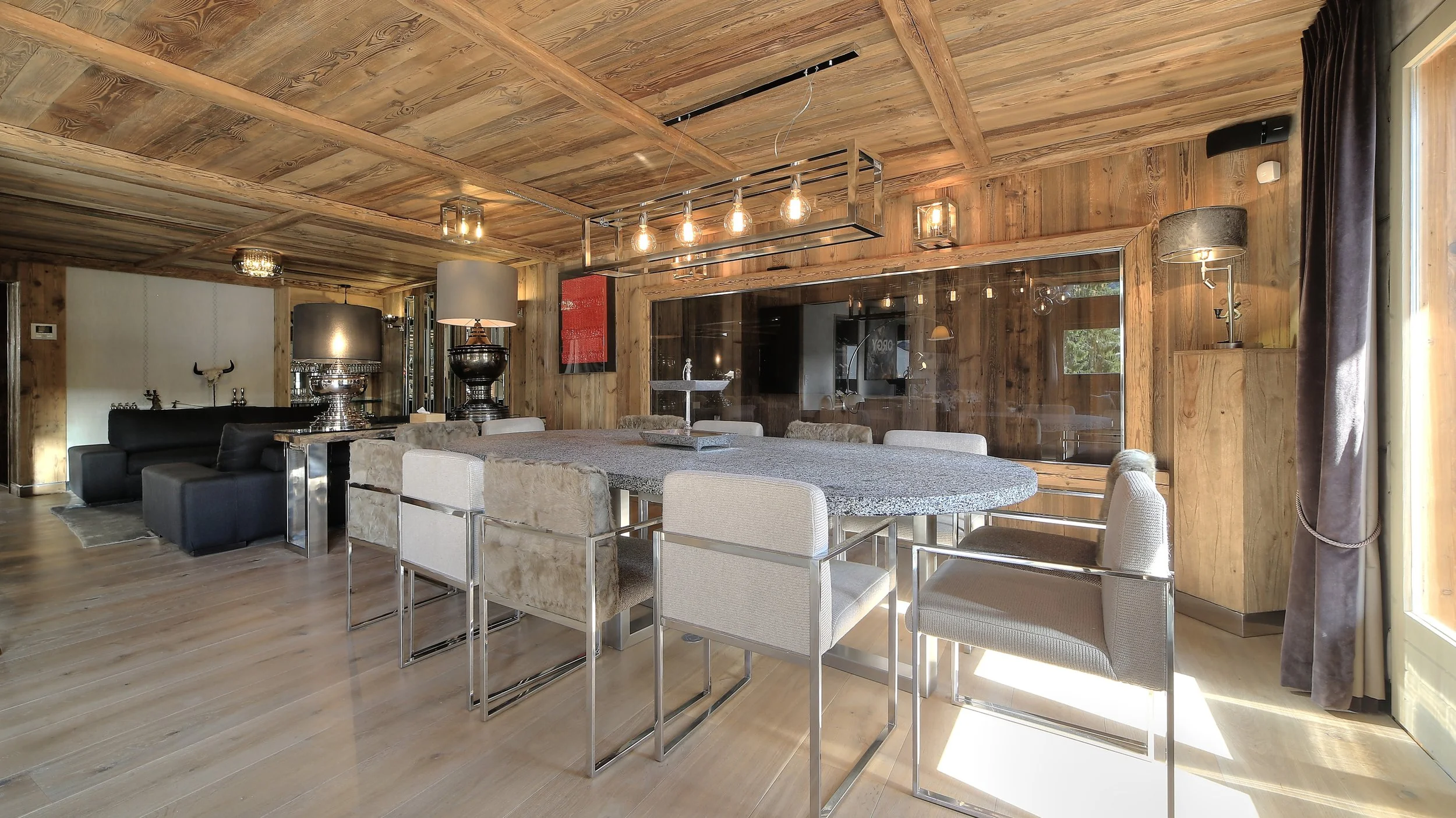 catered ski chalets dining room