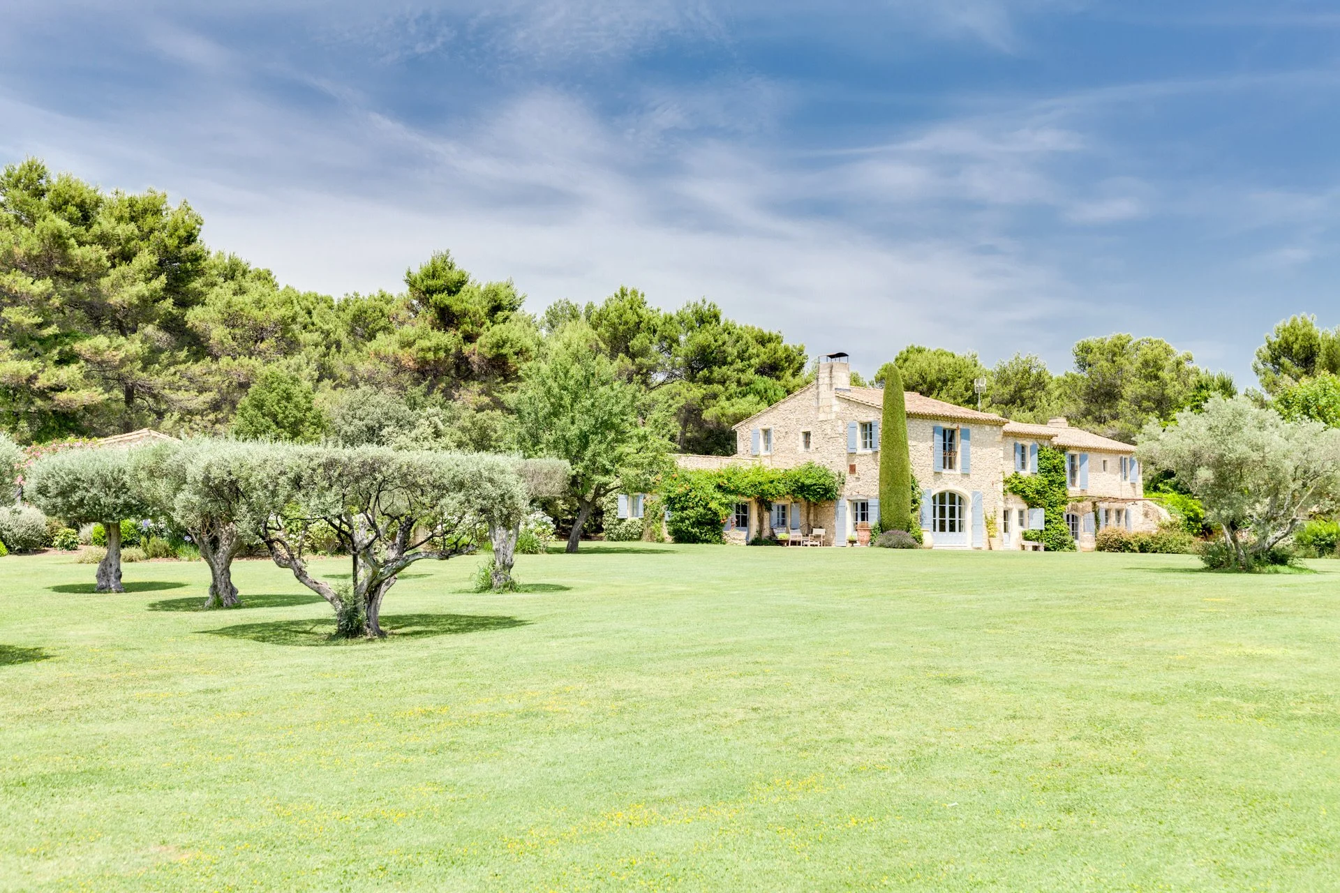 luxury villa with tennis court garden