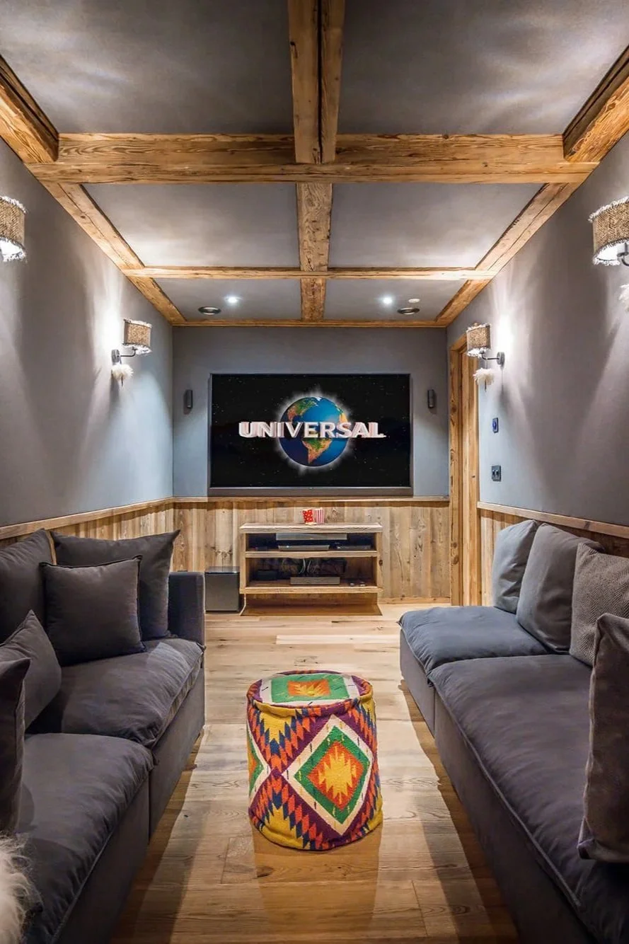 catered ski chalets home cinema