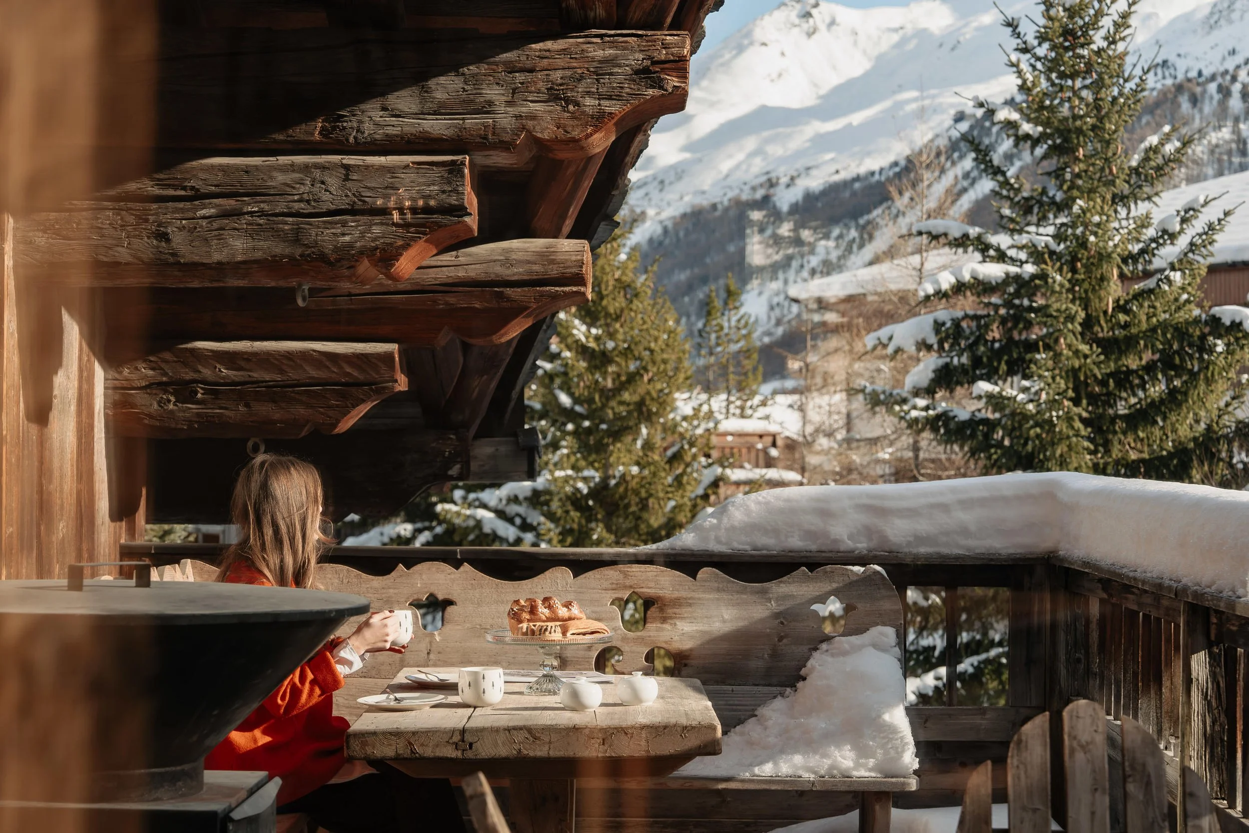 catered ski chalets terrace