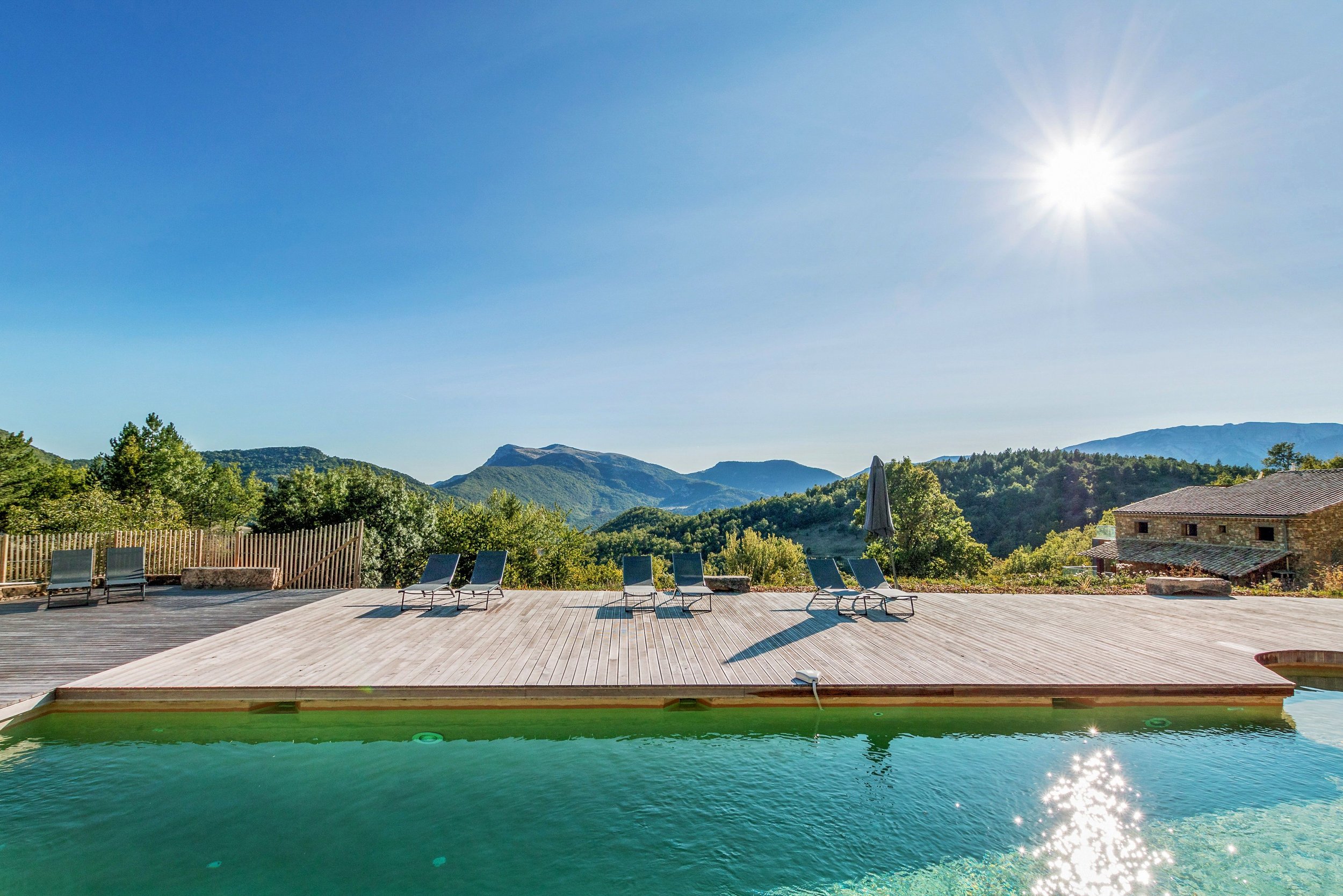 Drôme Provençale luxury villa swimming pool sun mountain