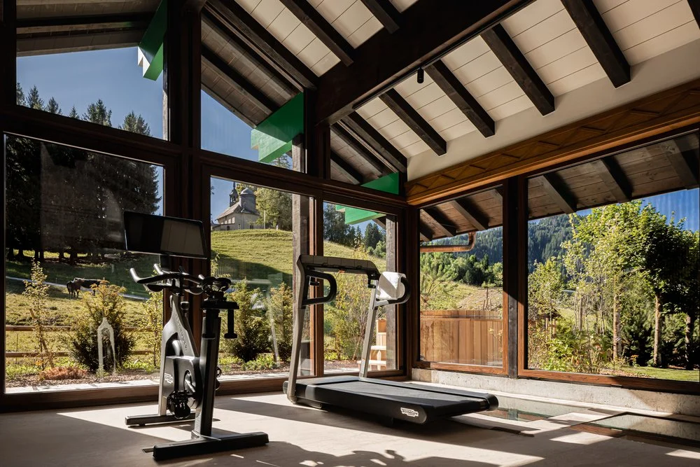 luxury chalet to rent in Megève fitness room