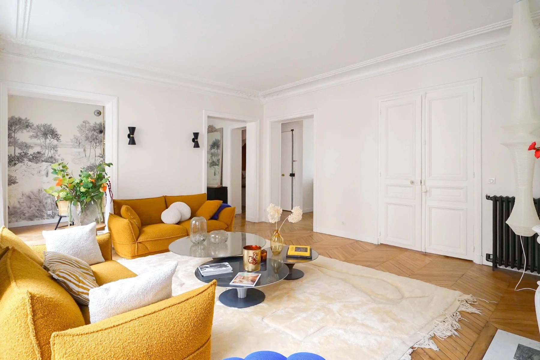 luxury apartment paris mouffetard living room