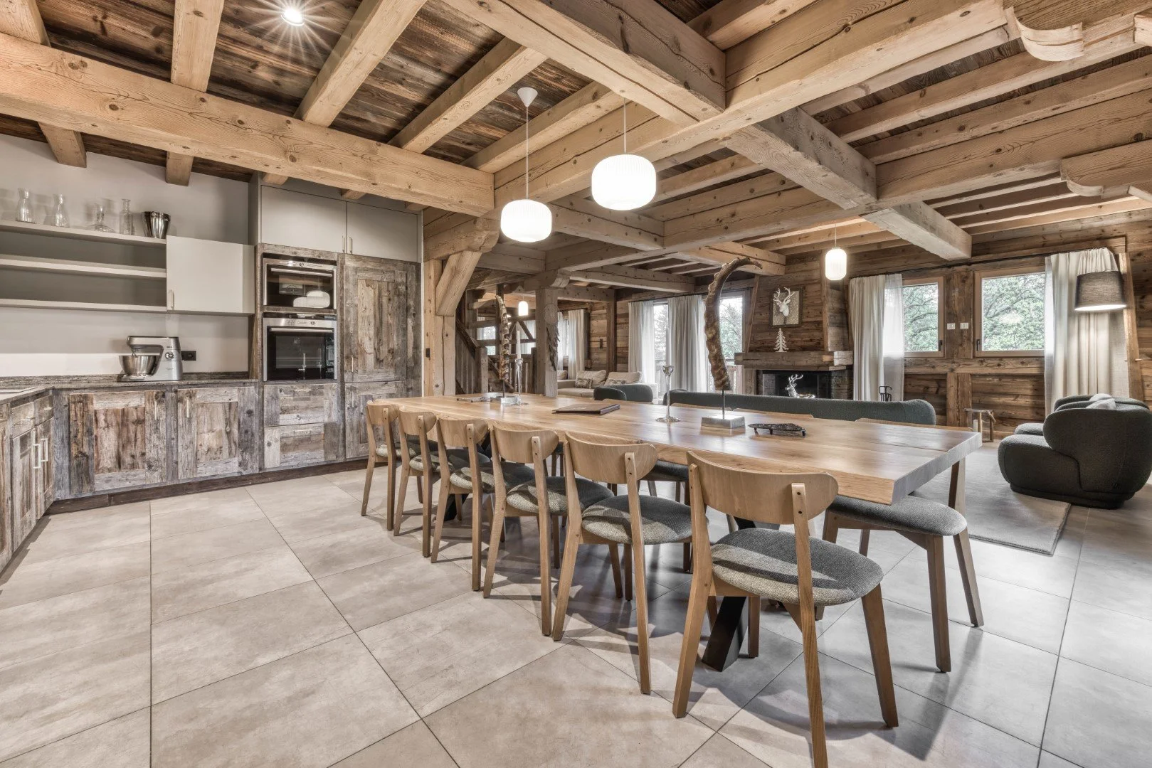 catered ski chalets dining room
