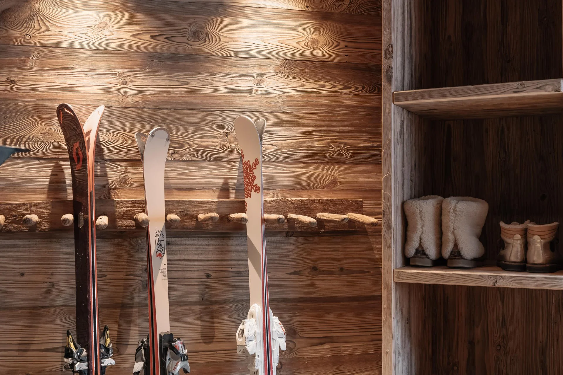 luxury chalet in Val d'Isère ski room