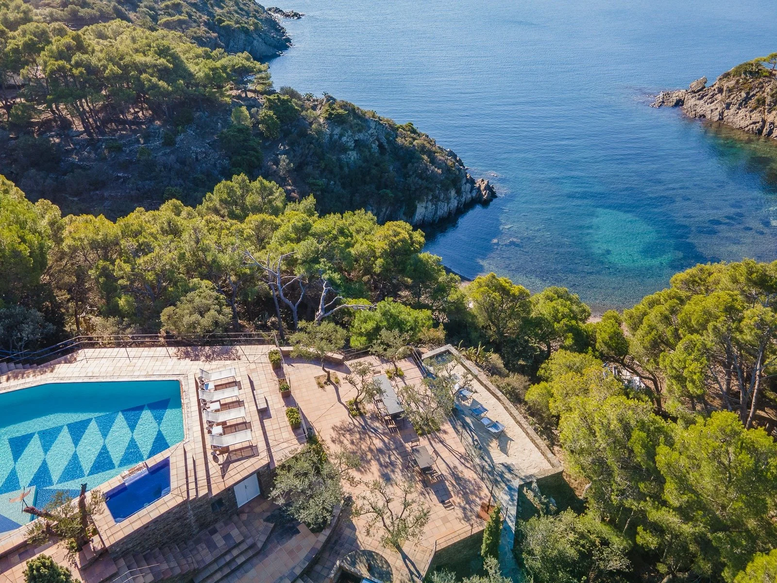 Villas at costa brava swimming pool with sea view