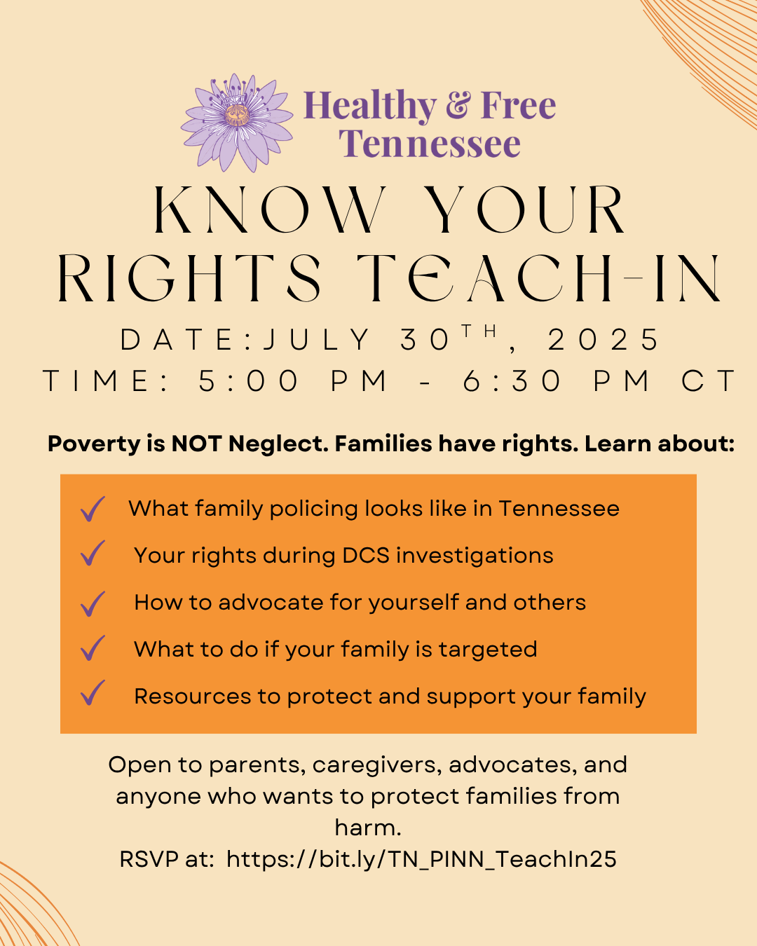 Poverty is NOT Neglect Know Your Rights Teach In